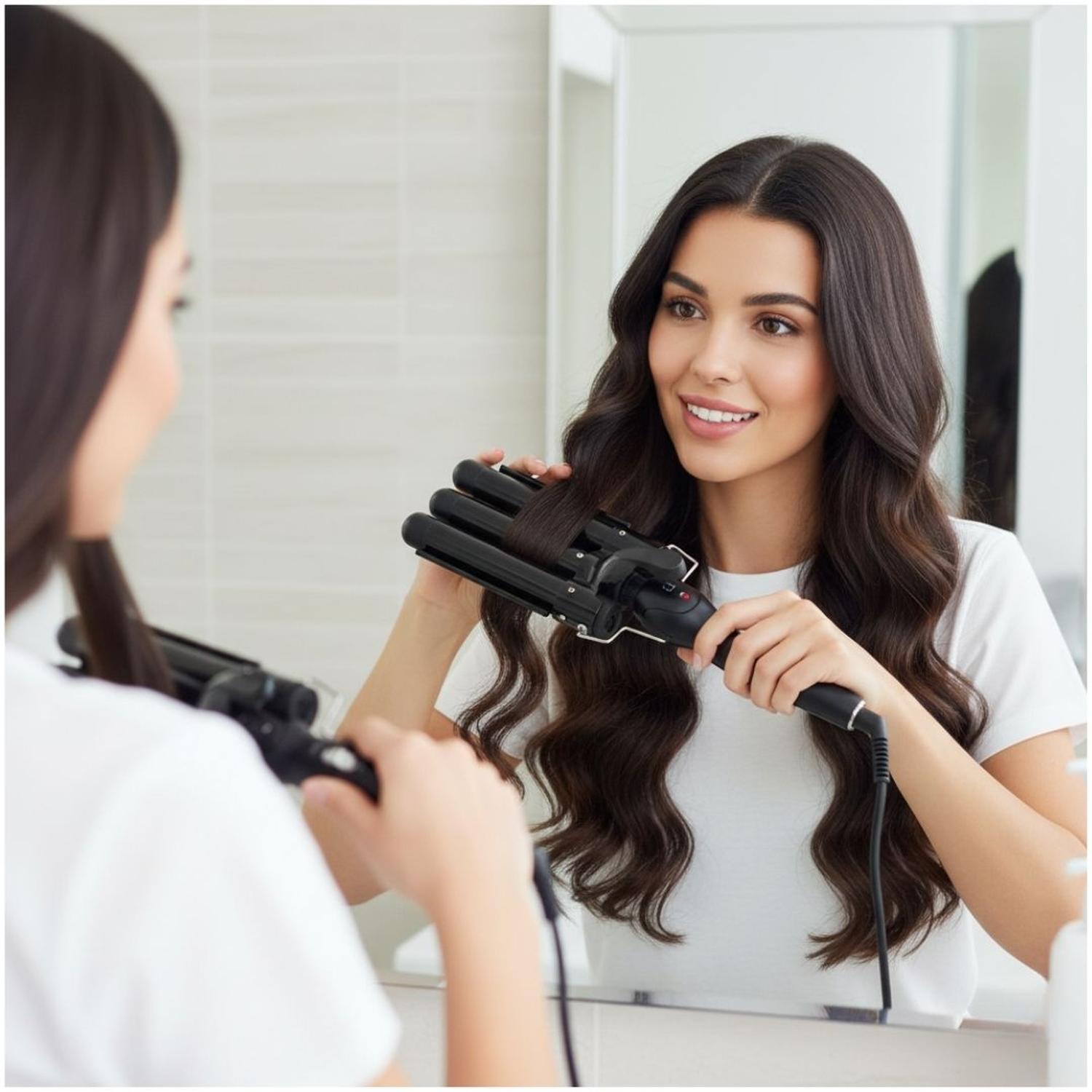 RIZADOR PROFESIONAL ONDULADOR 3 BARRILES PARA CABELLO TAMAÑO M - 3