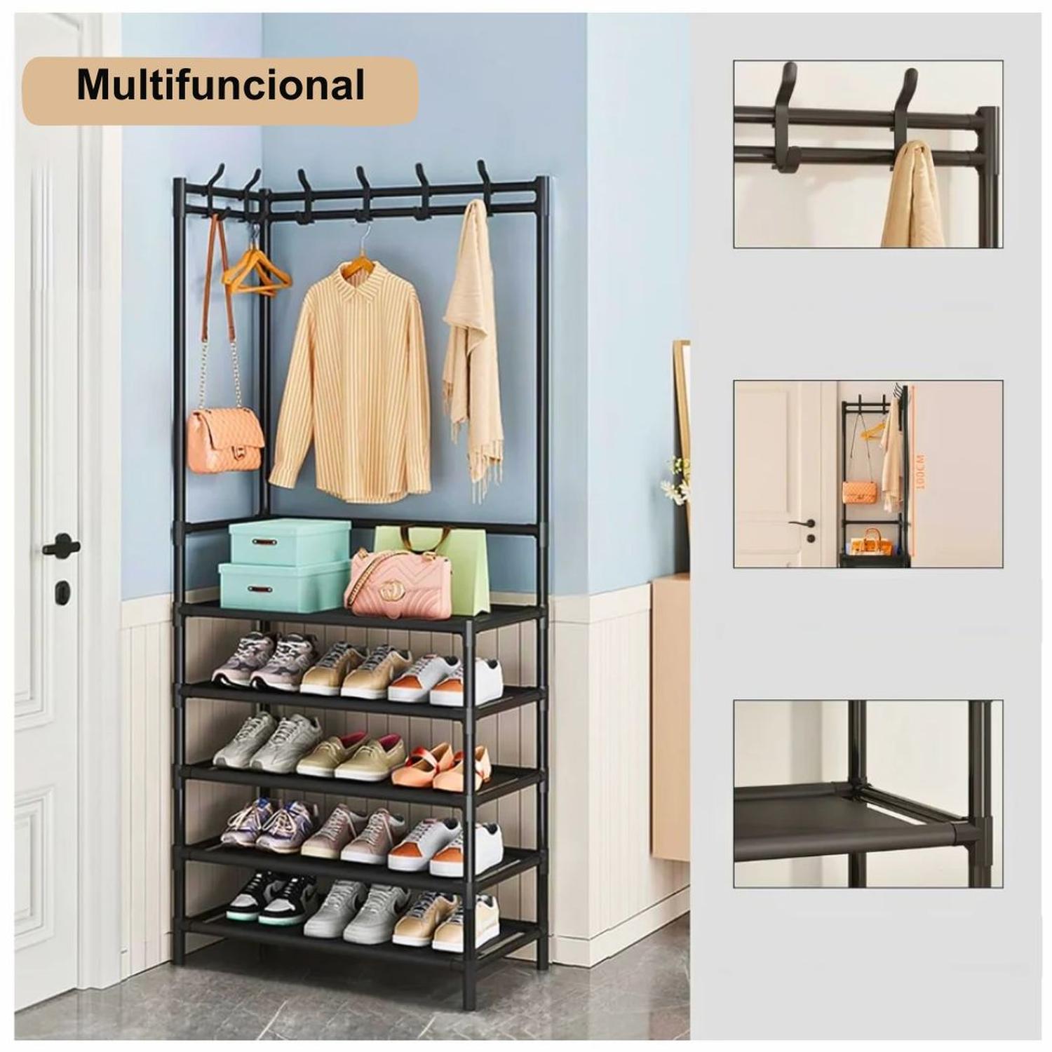 ESTANTE ORGANIZADOR ZAPATERO ESQUINERO MULTIFUNCIONAL 170X60X29.5CM TAMAÑO M - 1