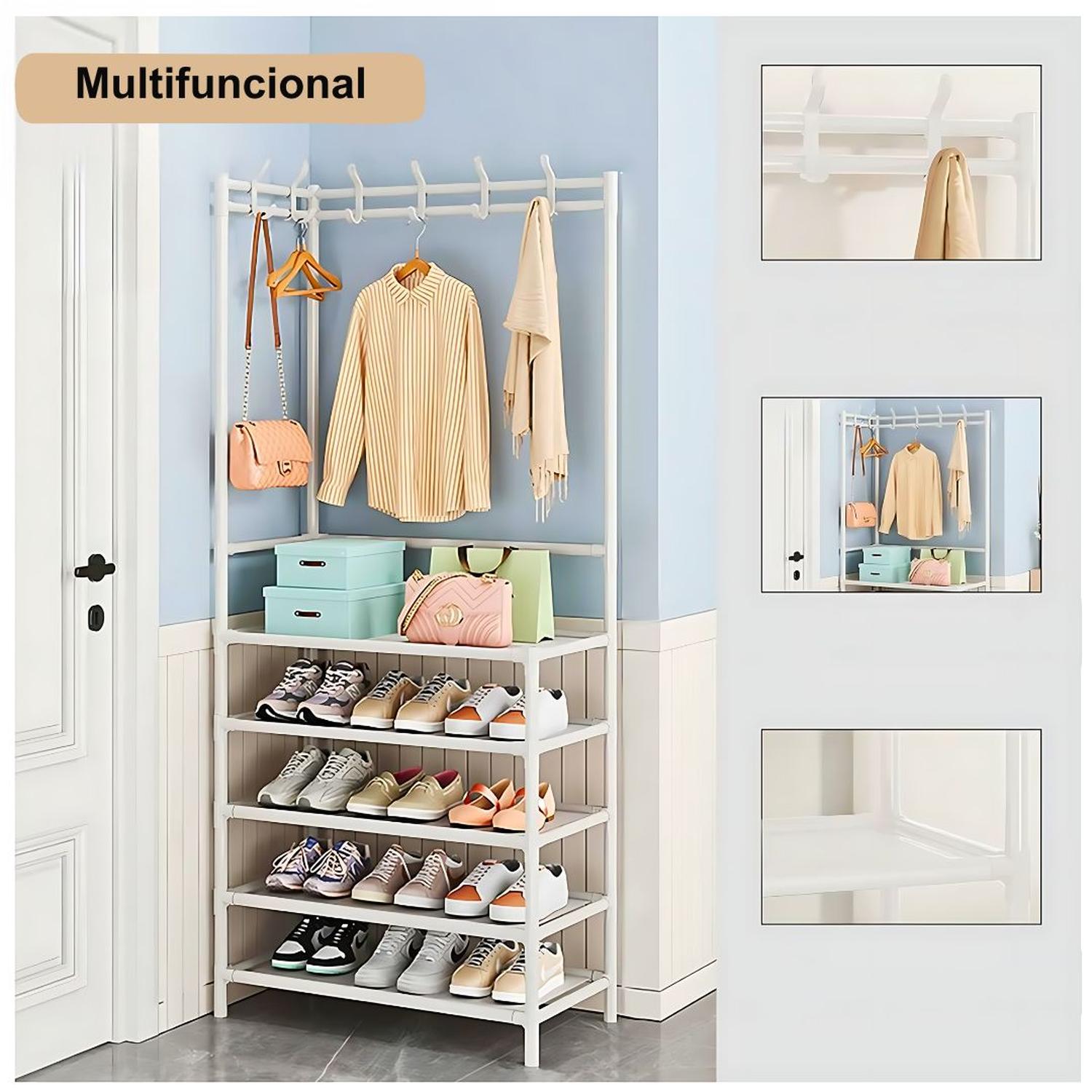 ESTANTE ORGANIZADOR ZAPATERO ESQUINERO MULTIFUNCIONAL 170X60X29.5CM TAMAÑO M - 1