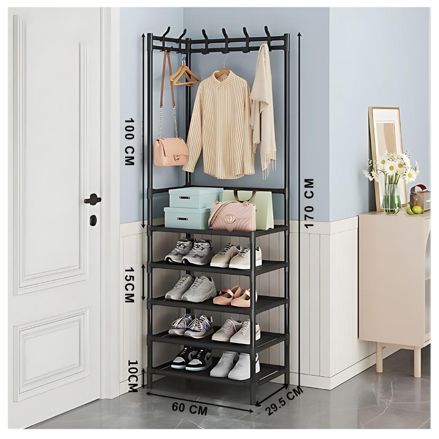 ESTANTE ORGANIZADOR ZAPATERO ESQUINERO MULTIFUNCIONAL 170X60X29.5CM TAMAÑO M - 2