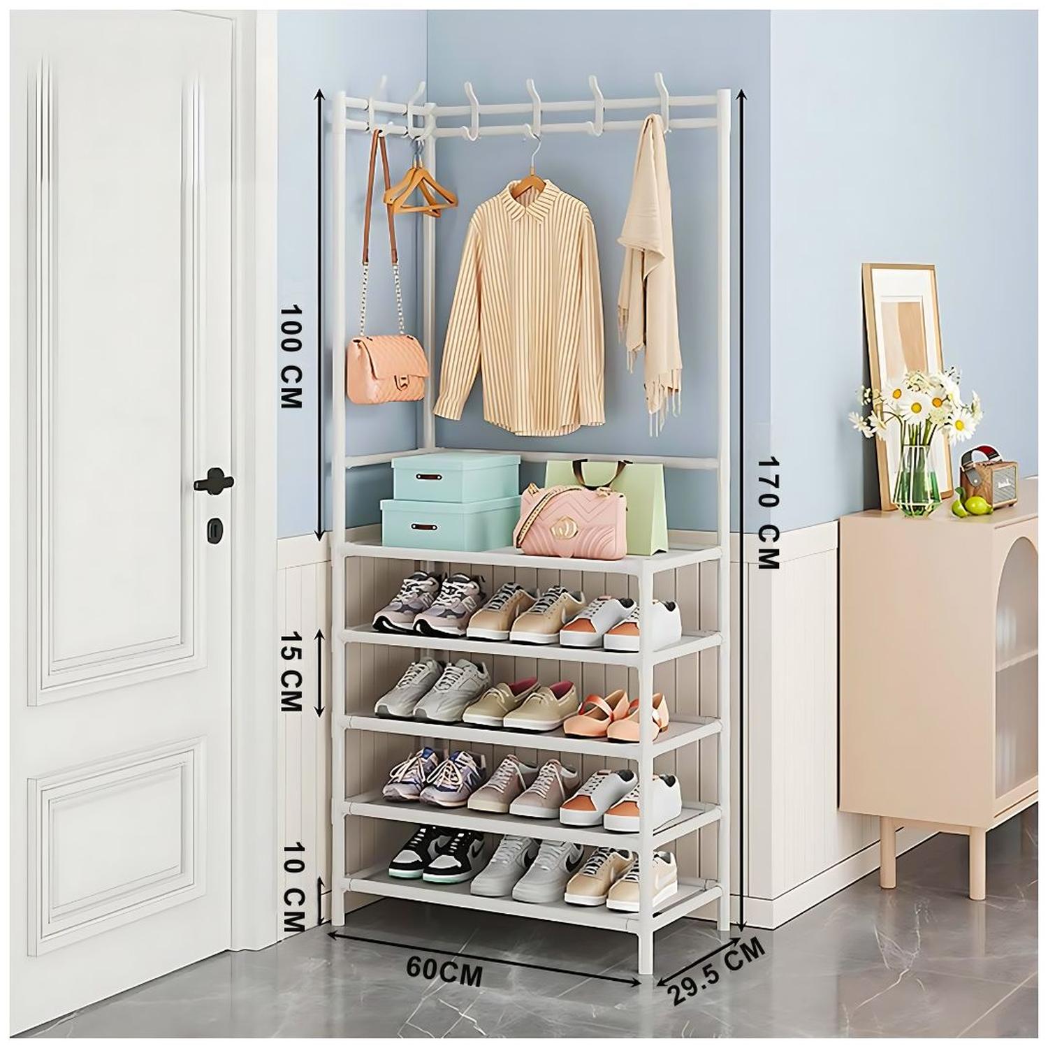 ESTANTE ORGANIZADOR ZAPATERO ESQUINERO MULTIFUNCIONAL 170X60X29.5CM TAMAÑO M - 3