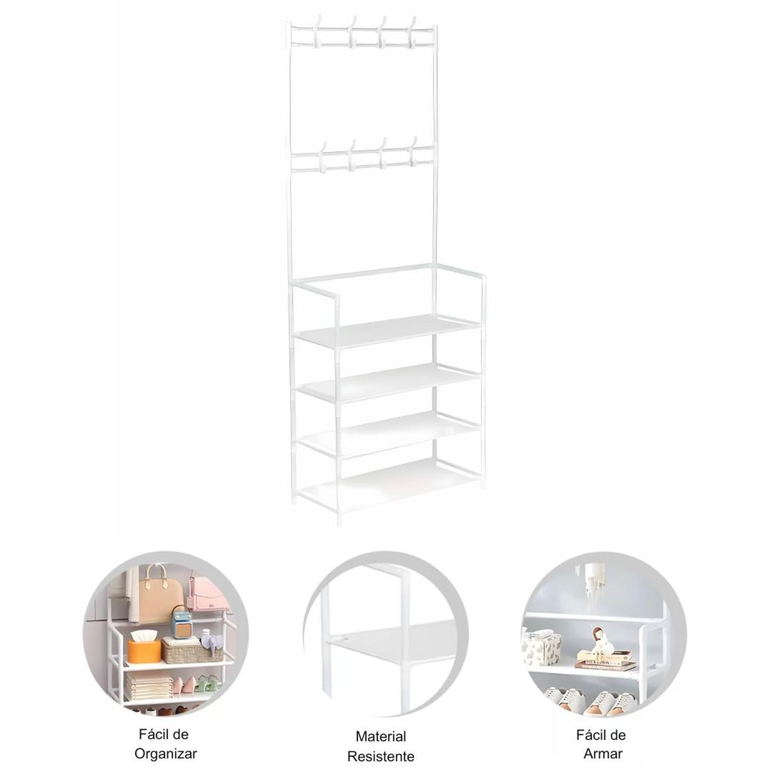 ESTANTE ORGANIZADOR ZAPATERA MULTIUSOS 4 NIVELES 150X60X28CM TAMAÑO M - 1