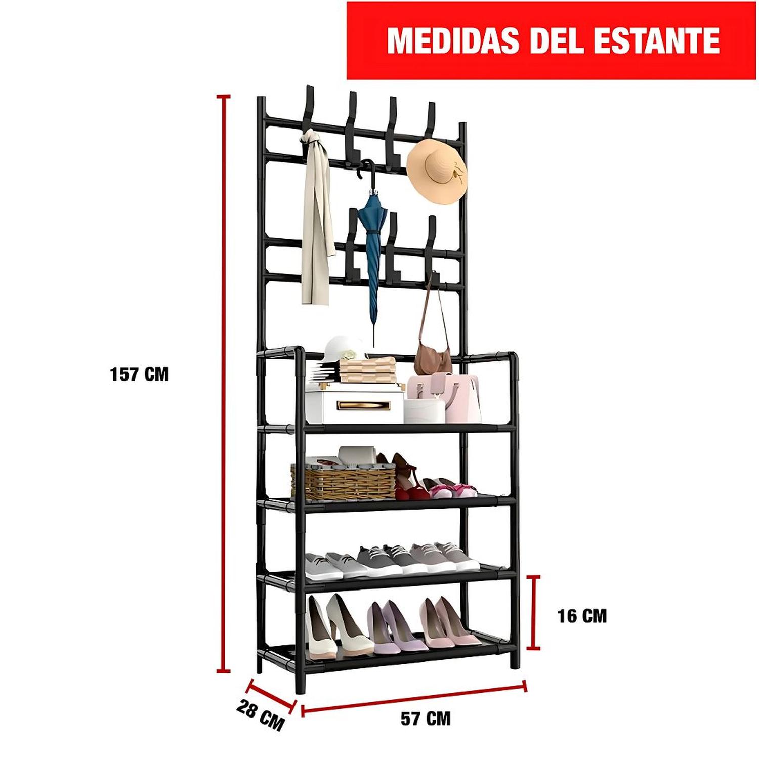 ESTANTE ORGANIZADOR ZAPATERA MULTIUSOS 4 NIVELES 150X60X28CM TAMAÑO M - 2