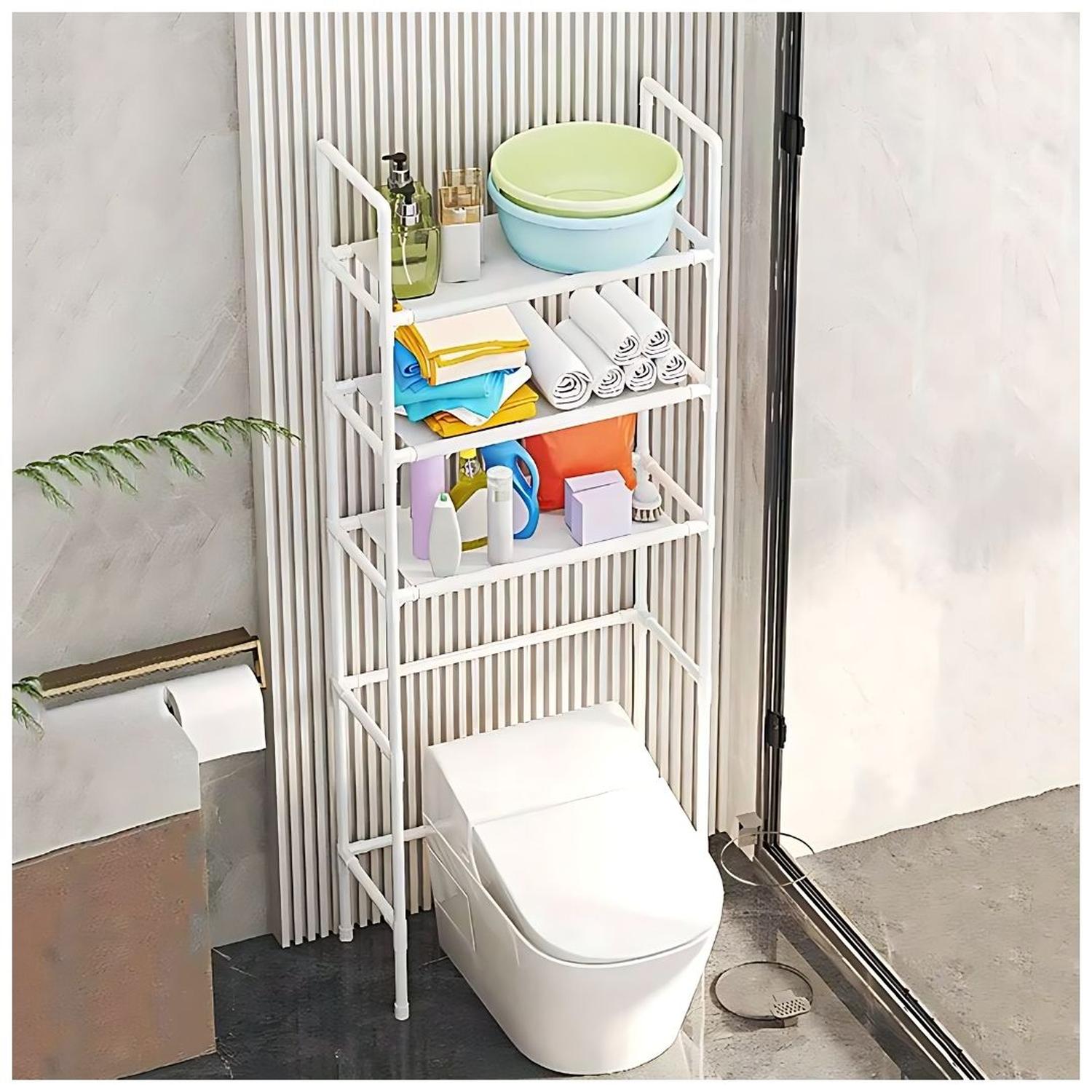 ESTANTE ORGANIZADOR MULTIUSOS PARA LAVADORA BAÑO DE 3 NIVELES 155X47X25CM TAMAÑO M - 1