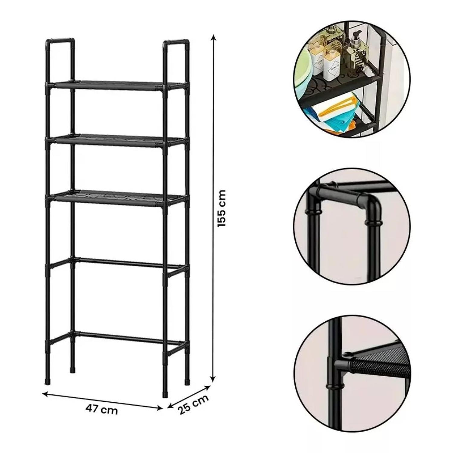 ESTANTE ORGANIZADOR MULTIUSOS PARA LAVADORA BAÑO DE 3 NIVELES 155X47X25CM TAMAÑO M - 3