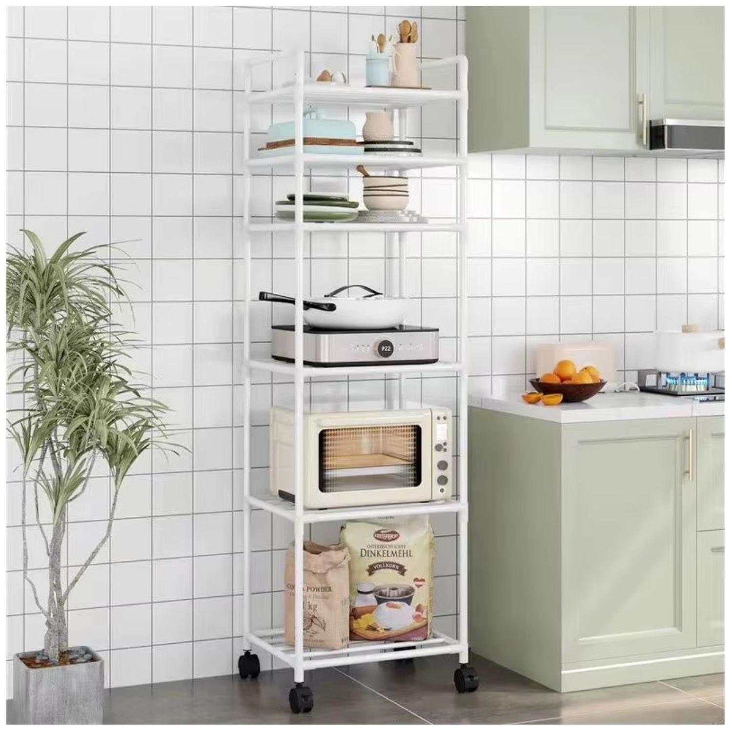 ESTANTE ORGANIZADOR DE COCINA MULTIUSOS 6 NIVELES CON RUEDAS 170X42X32CM TAMAÑO M - 1