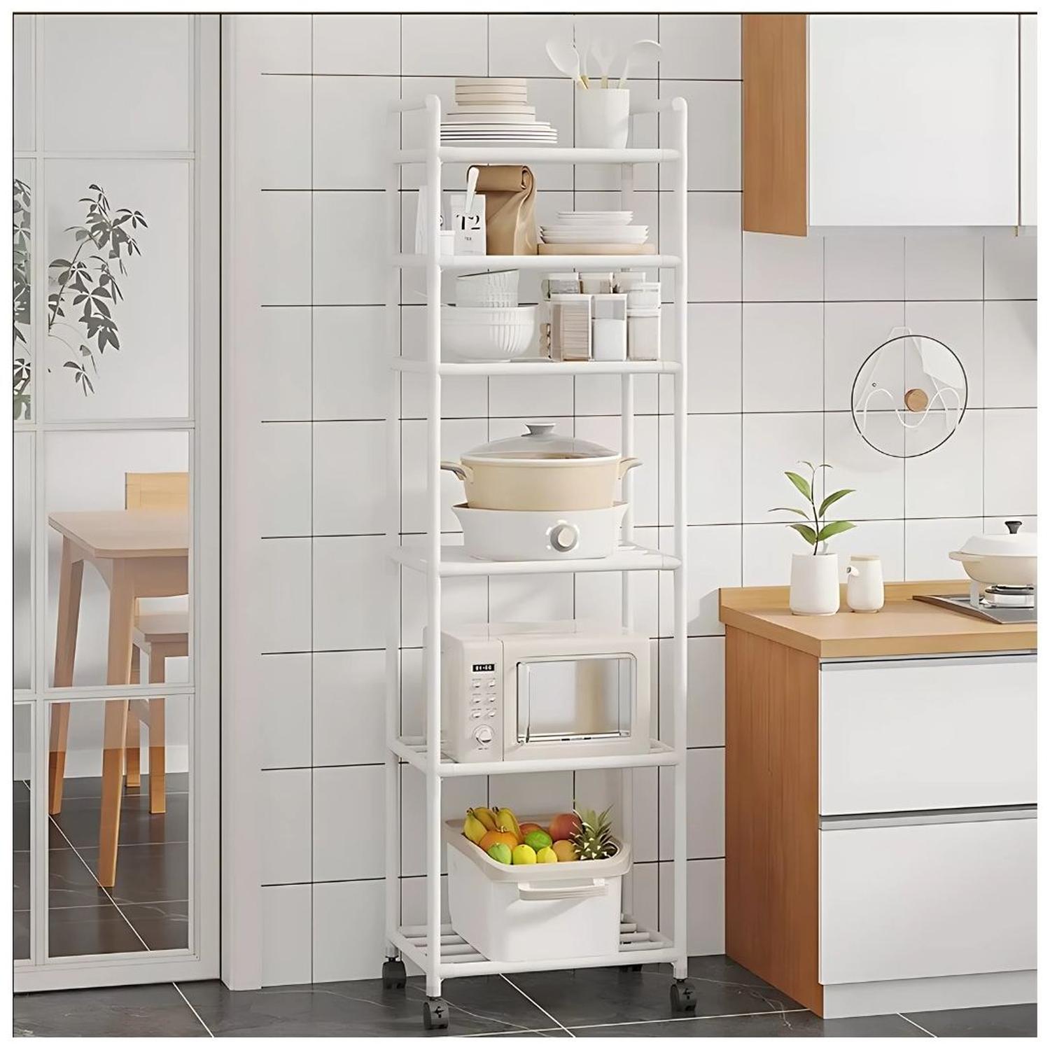 ESTANTE ORGANIZADOR DE COCINA MULTIUSOS 6 NIVELES CON RUEDAS 170X42X32CM TAMAÑO M - 2