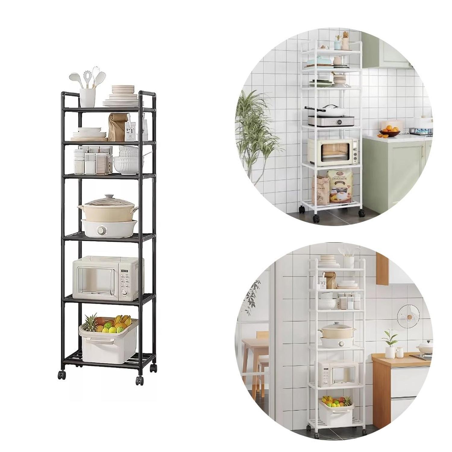 ESTANTE ORGANIZADOR DE COCINA MULTIUSOS 6 NIVELES CON RUEDAS 170X42X32CM TAMAÑO M - 6