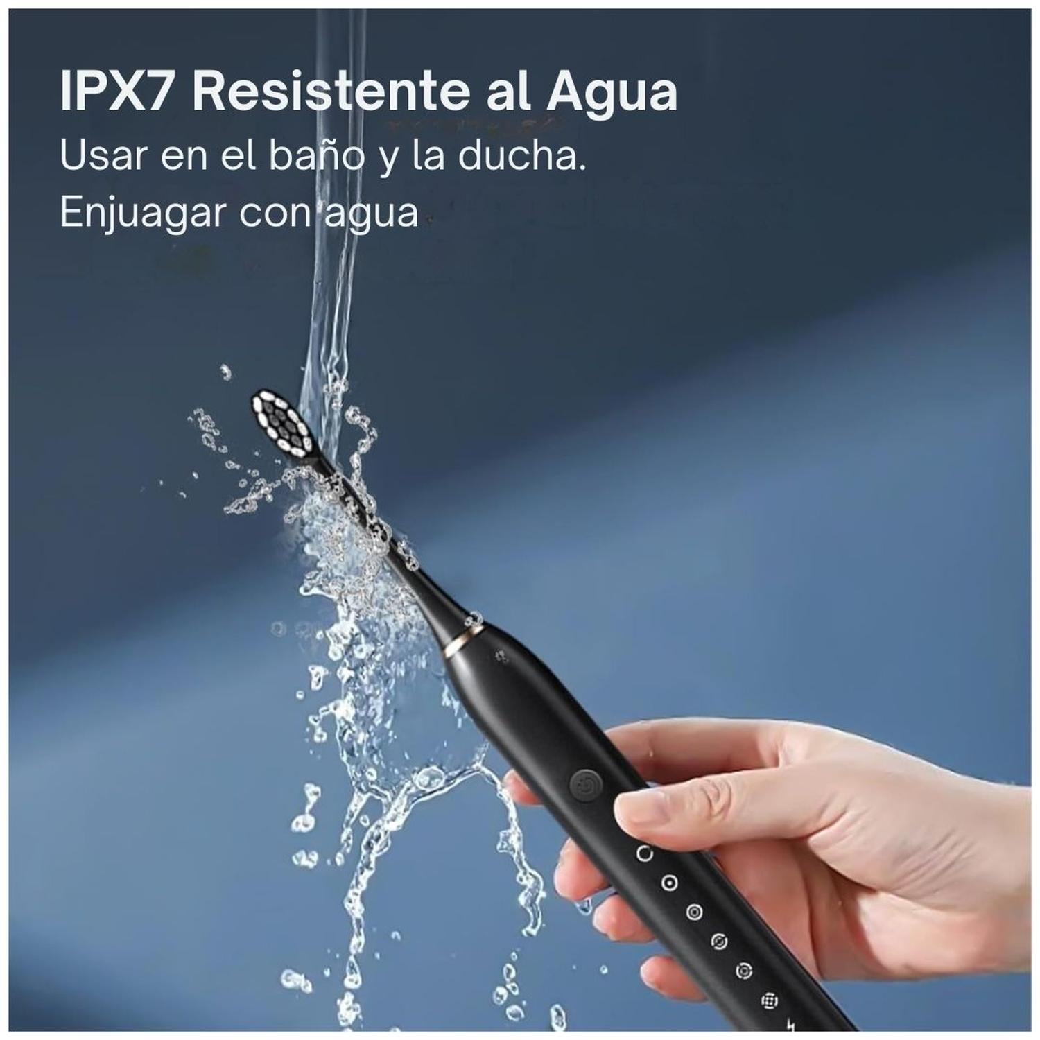 CEPILLO DENTAL ELÉCTRICO X3 RECARGABLE CON TEMPORIZADOR + 4 CABEZALES DE REPUESTO TAMAÑO M - 2