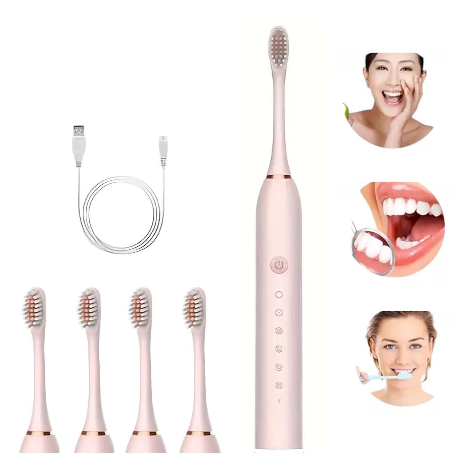 CEPILLO DENTAL ELÉCTRICO X3 RECARGABLE CON TEMPORIZADOR + 4 CABEZALES DE REPUESTO TAMAÑO M - 5