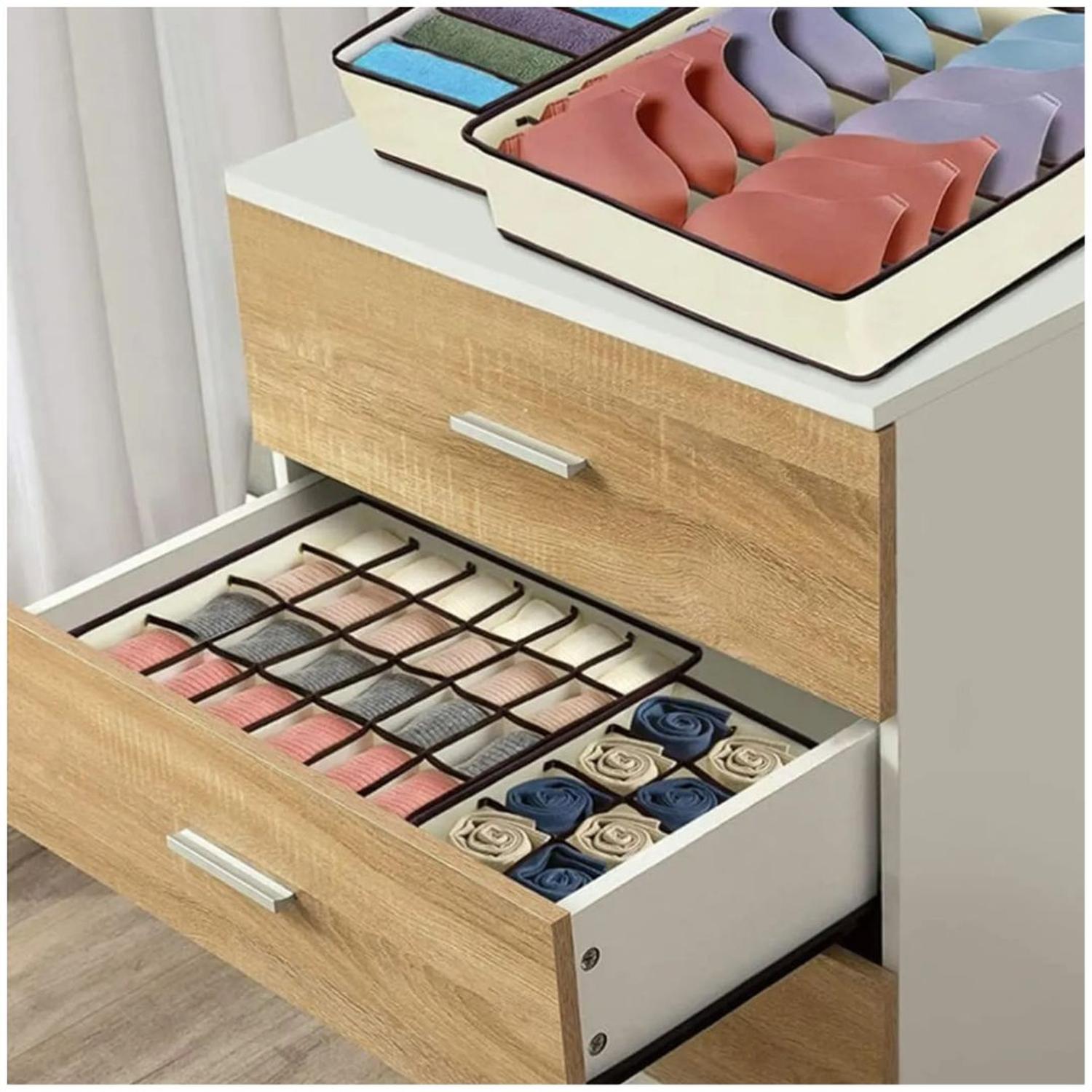 SET DE 4 ORGANIZADOR ROPA INTERIOR CLASIFICADOR MULTIUSOS 45 DIVISIONES TAMAÑO M - 3