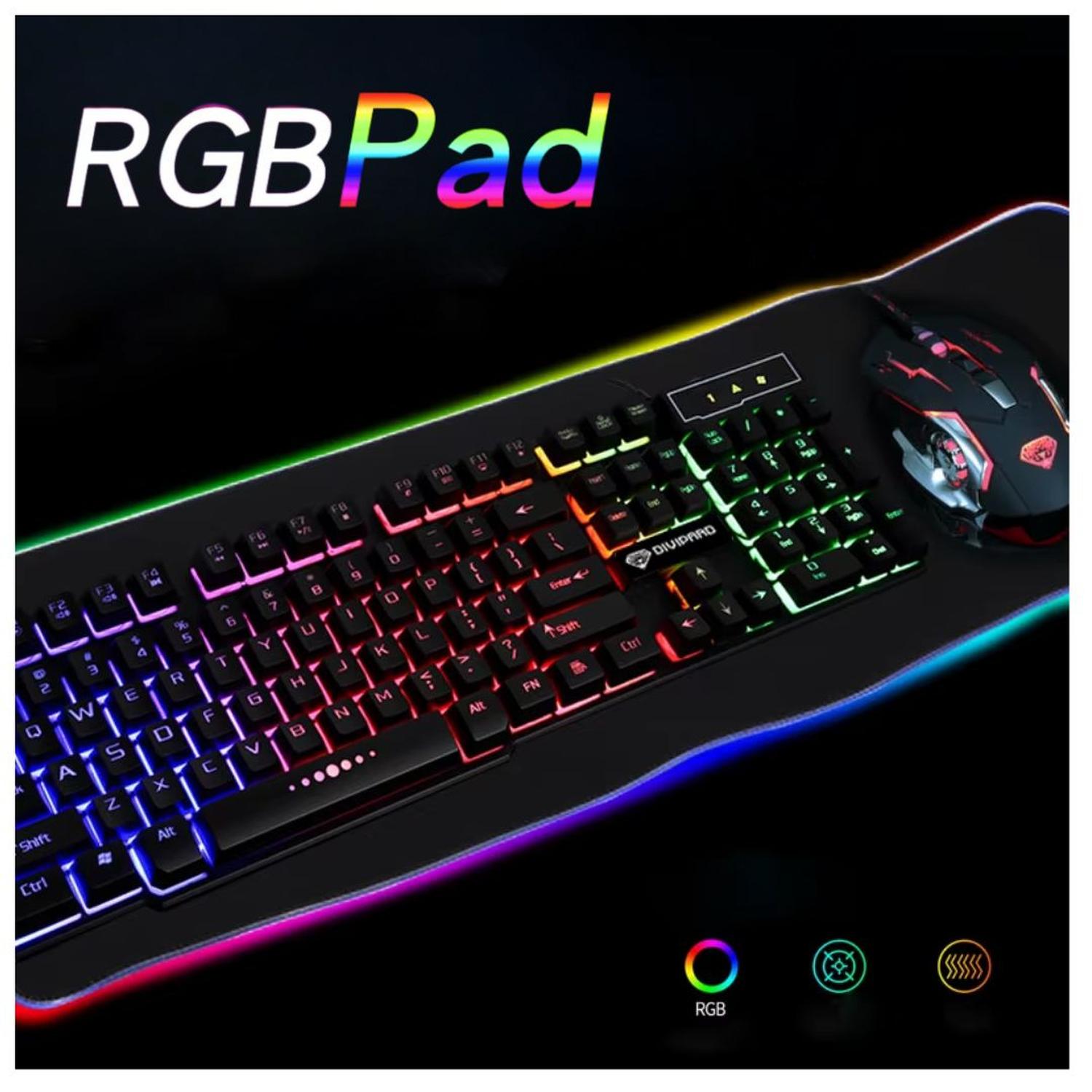 PAD MOUSE GAMER RGB RETROILUMINADO 12 COLORES 80X30CM - 6