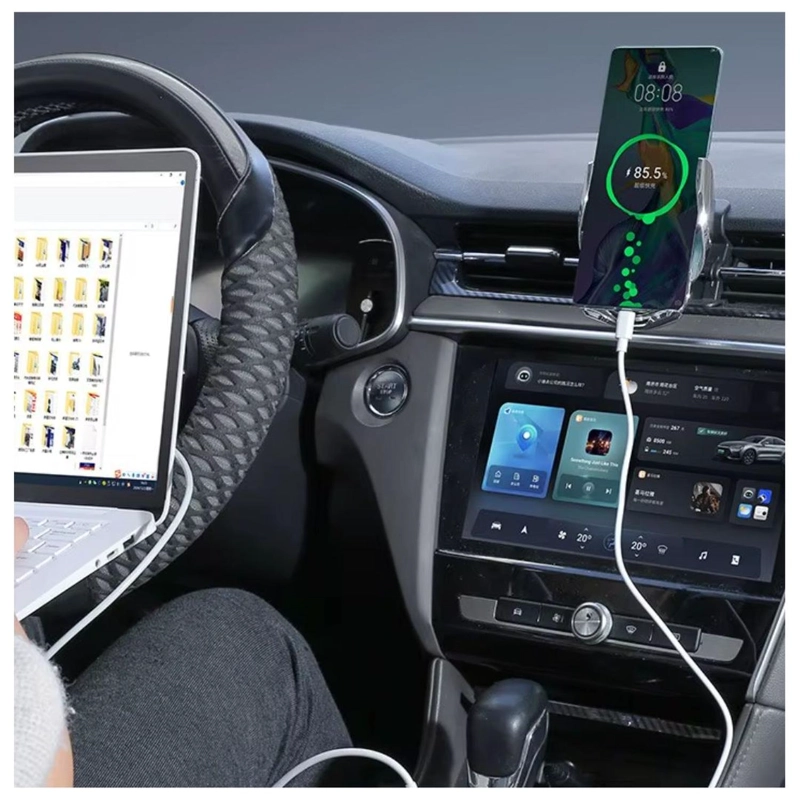 CARGADOR ADAPTADOR INVERSOR DE CORRIENTE PARA AUTO 150W 3 VÍAS USB+TIPO C+AC220V - 2