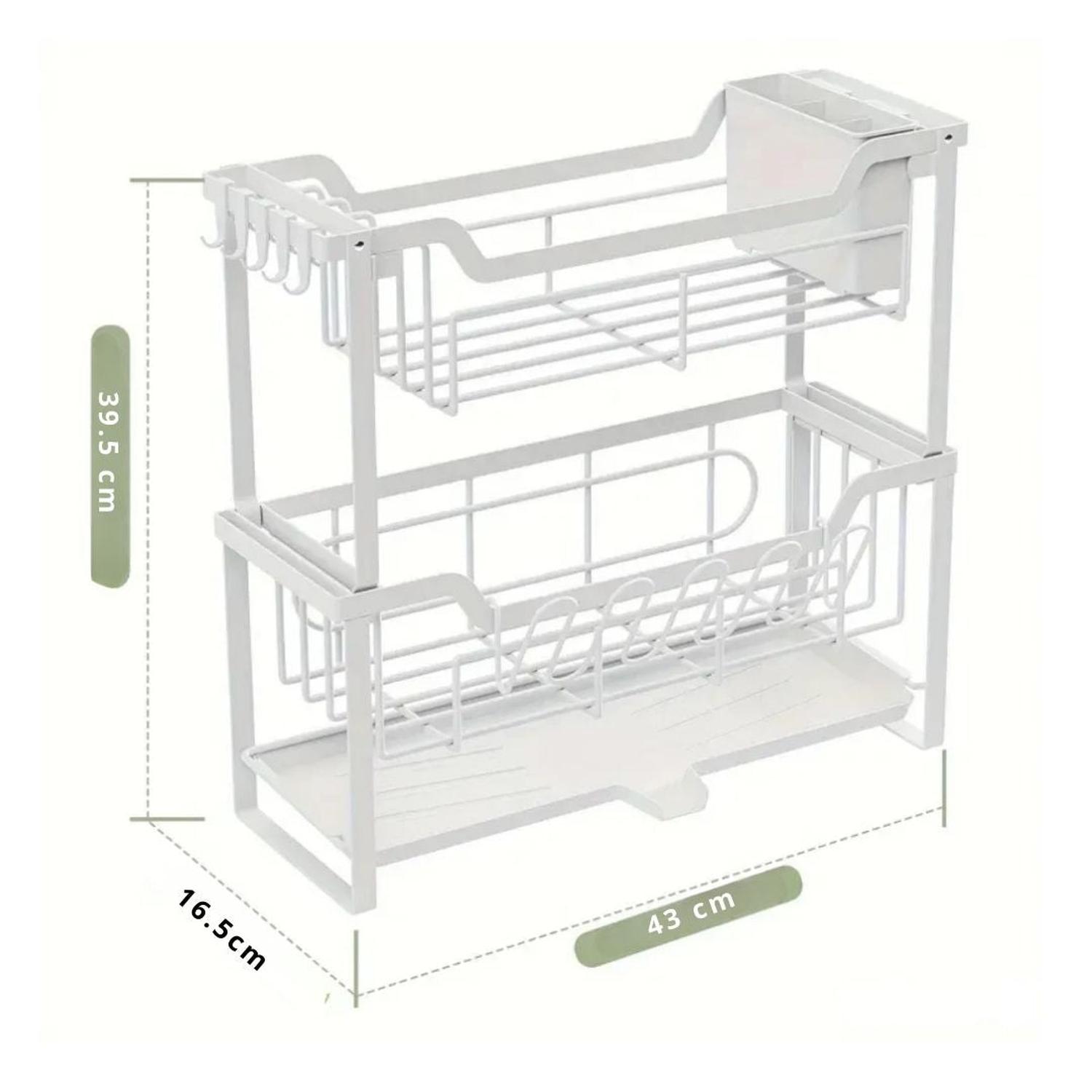 ESCURRIDOR DE PLATOS VASOS 2 NIVELES CON SISTEMA DE DRENAJE PREMIUM TAMAÑO M - 5