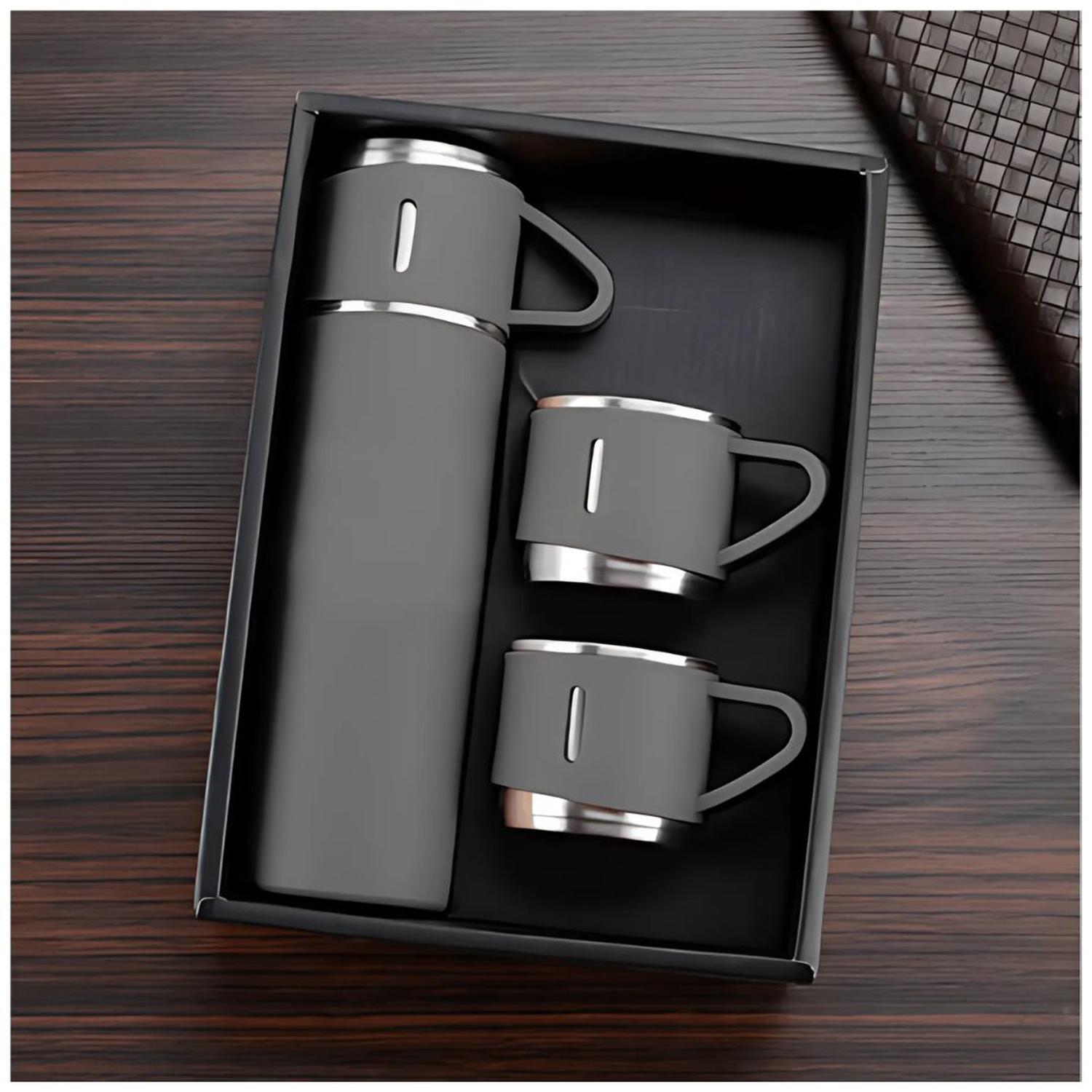 TERMO DE ACERO INOXIDABLE BEBIDAS FRÍAS Y CALIENTES DE 500 ML + 3 TAZAS TAMAÑO M - 2