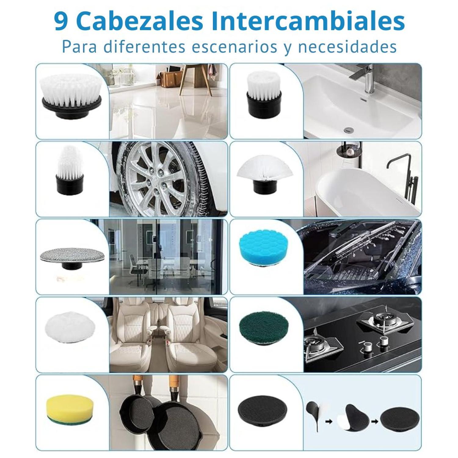CEPILLO DE LIMPIEZA ELÉCTRICO MULTIUSOS 9 EN 1 - 8