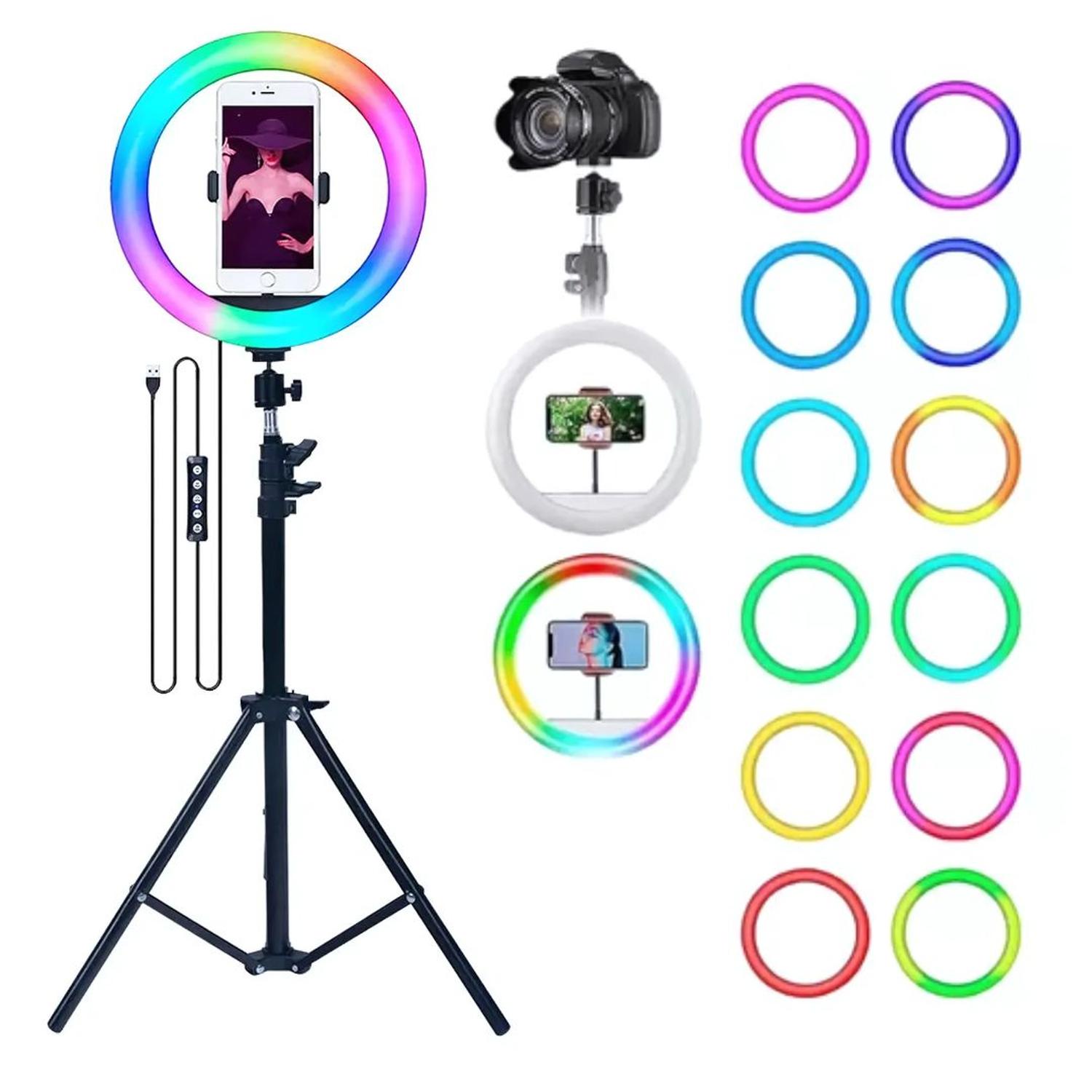 ARO LUZ LED RGB PROFESIONAL DE 30CM + TRÍPODE + CONTROL REMOTO - 2