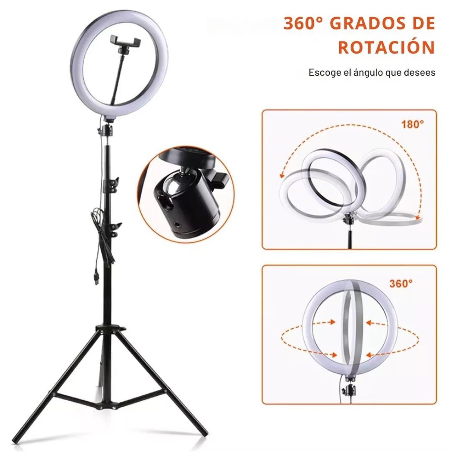 ARO LUZ LED PROFESIONAL DE 26CM + TRÍPODE + CONTROL REMOTO - 2