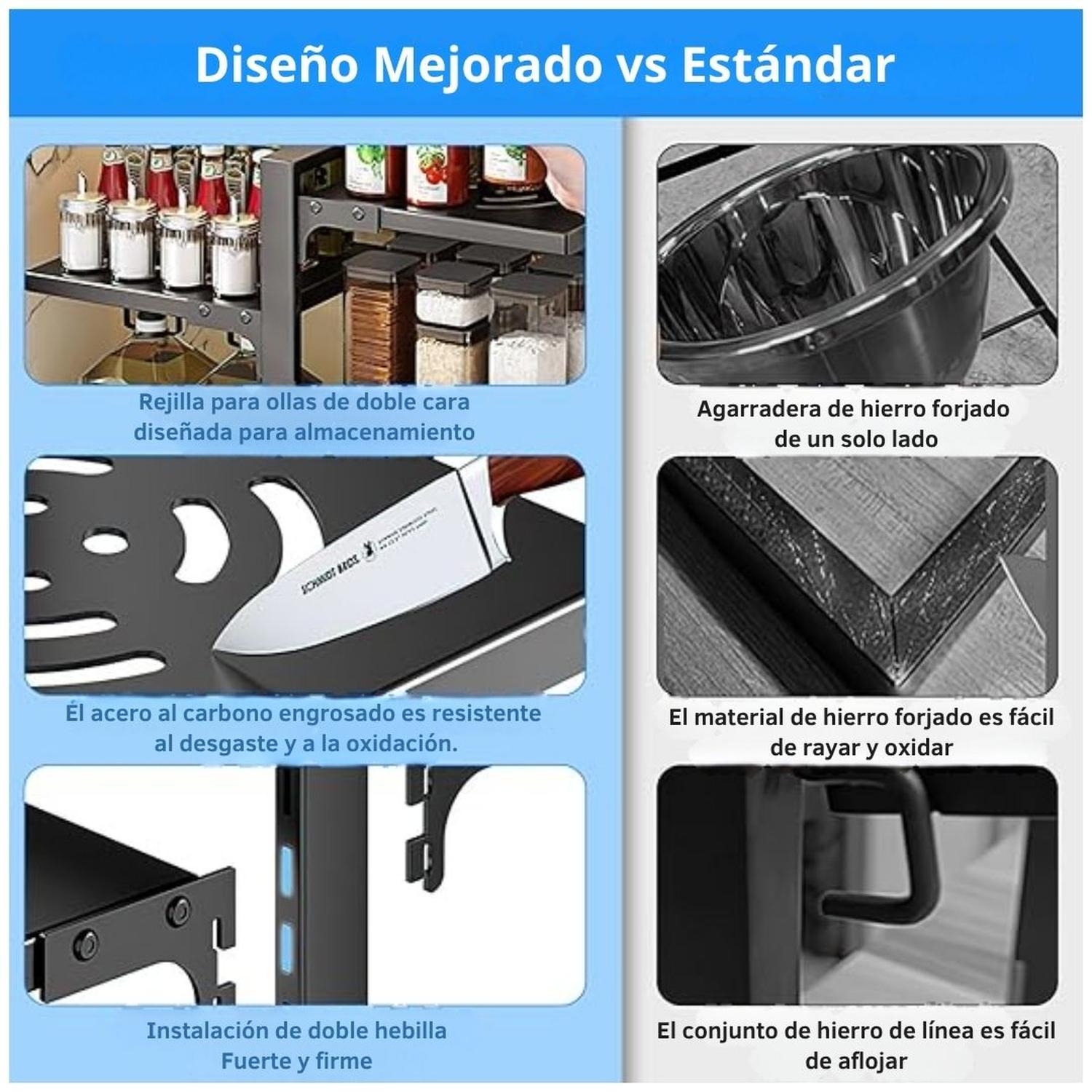 ESTANTE ORGANIZADOR DE OLLAS Y SARTENES DE 7 NIVELES AJUSTABLE PREMIUM - 3