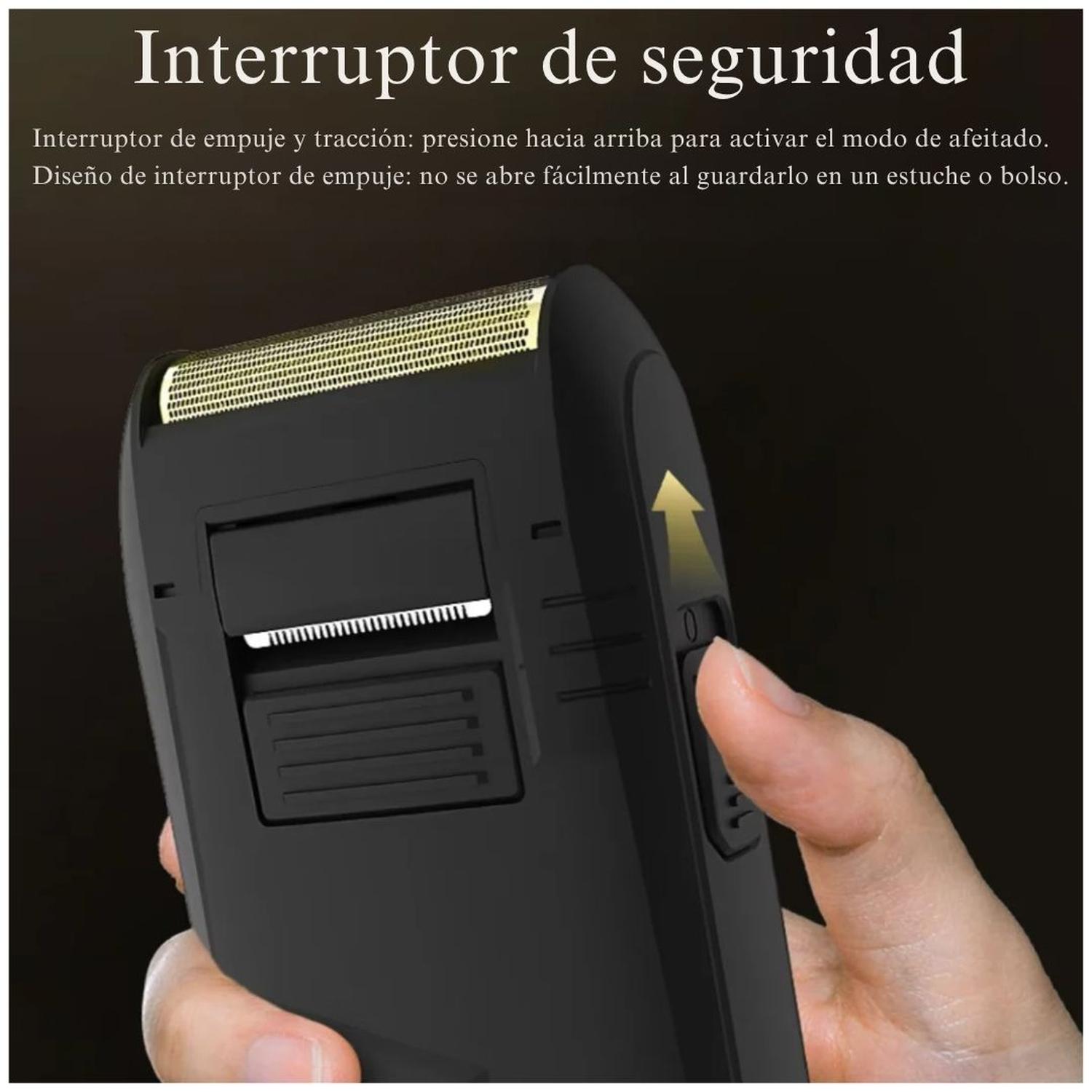 MÁQUINA AFEITADORA ELÉCTRICA RECARGABLE SHAVER VGR V-375 2 EN 1 RASURADORA PATILLERA - 4
