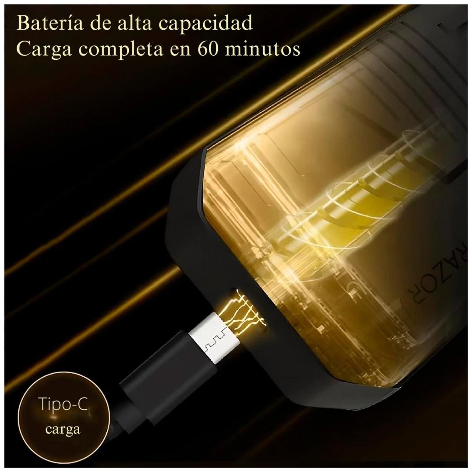 MÁQUINA AFEITADORA ELÉCTRICA RECARGABLE SHAVER VGR V-375 2 EN 1 RASURADORA PATILLERA - 5