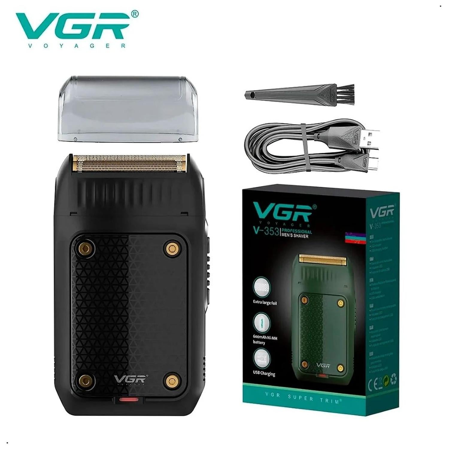 MÁQUINA AFEITADORA ELÉCTRICA RECARGABLE SHAVER VGR V-353 2 EN 1 RASURADORA PATILLERA - 2