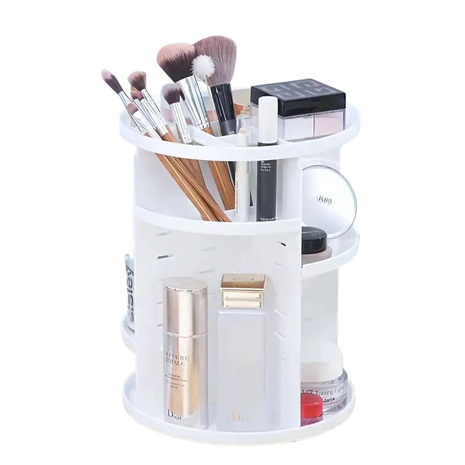 ORGANIZADOR DE MAQUILLAJE COSMÉTICOS GIRATORIO 360° AJUSTABLE TAMAÑO M - 3