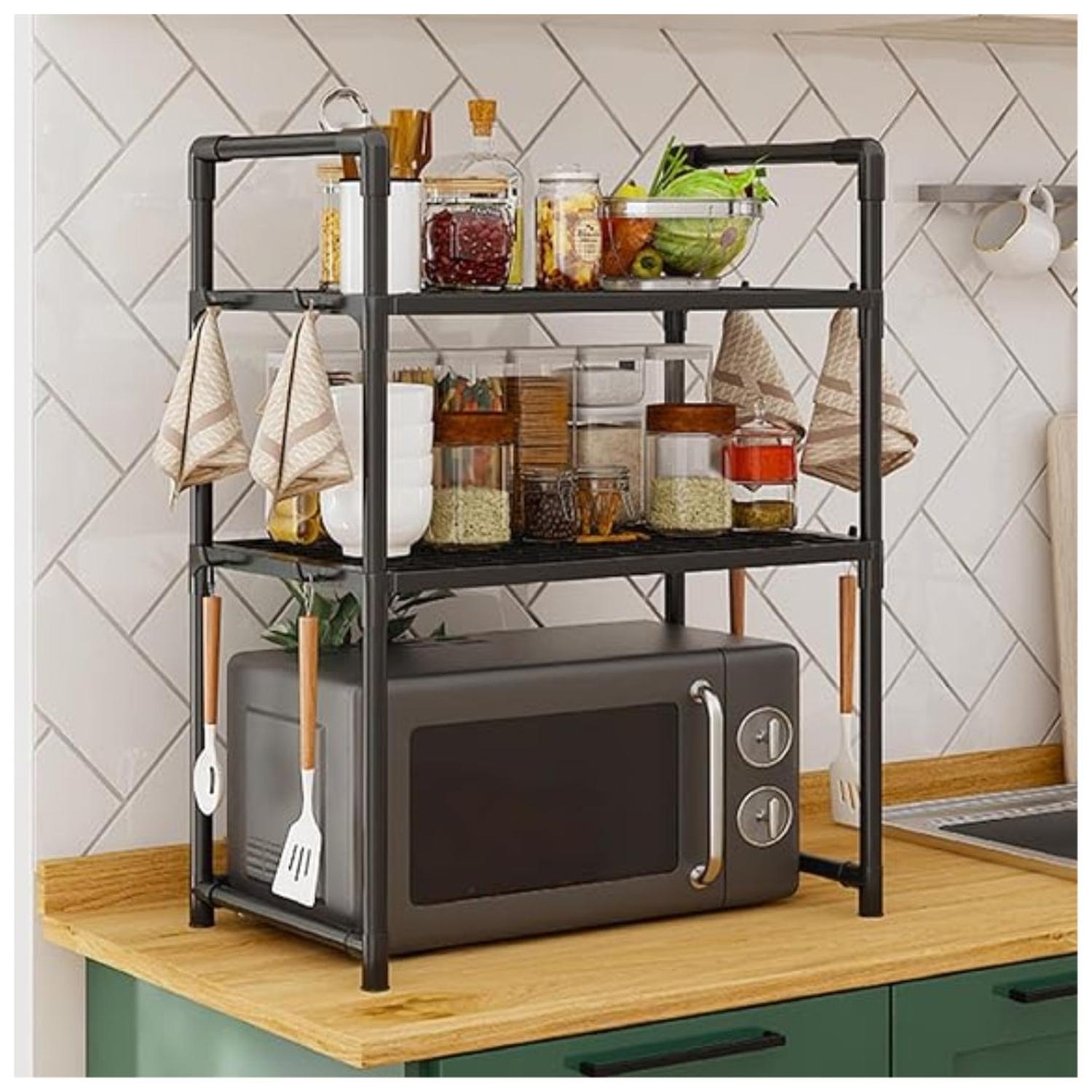 ESTANTE ORGANIZADOR DE MICROONDAS MULTIUSOS DE 3 NIVELES 73X50X27CM TAMAÑO M - 1