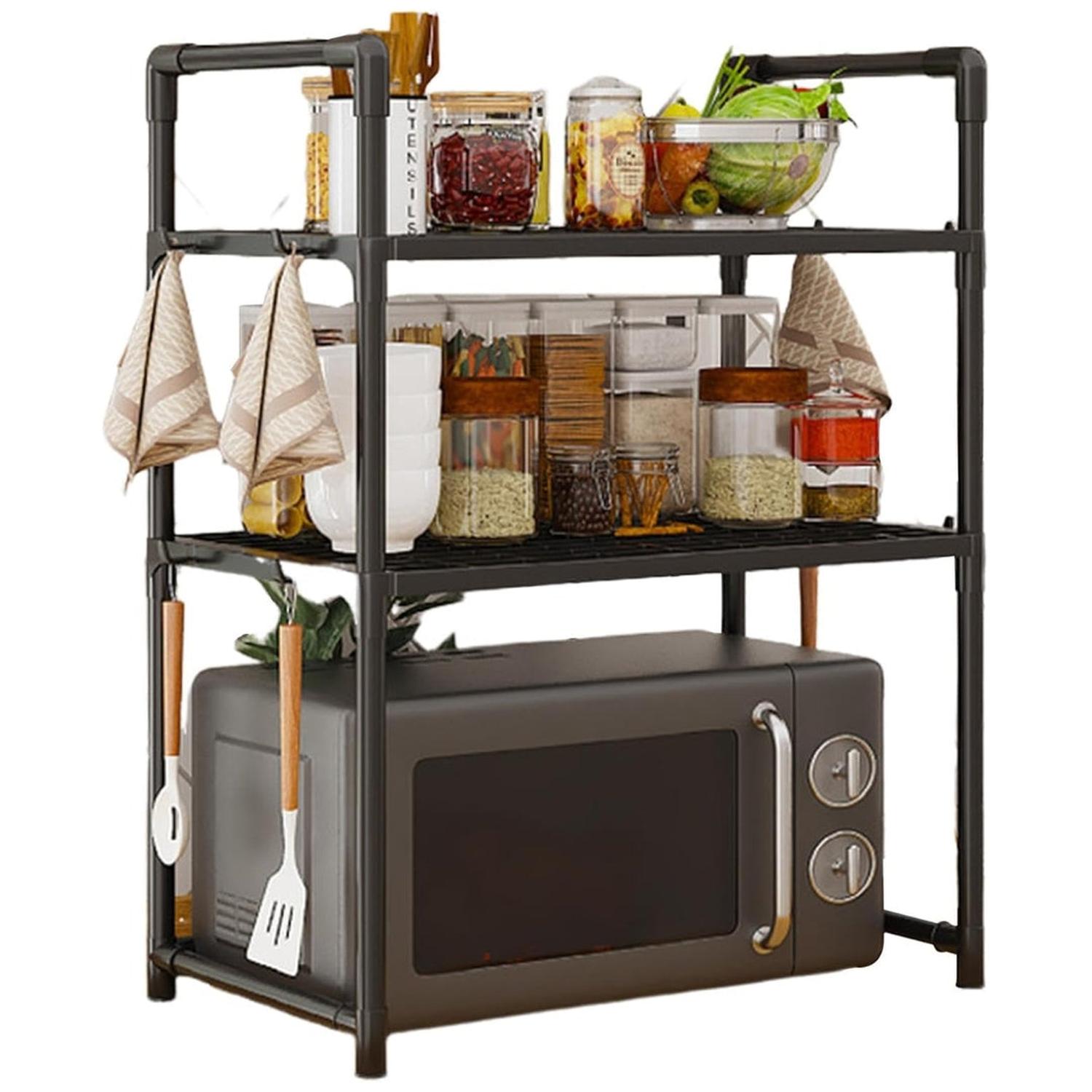 ESTANTE ORGANIZADOR DE MICROONDAS MULTIUSOS DE 3 NIVELES 73X50X27CM TAMAÑO M - 4