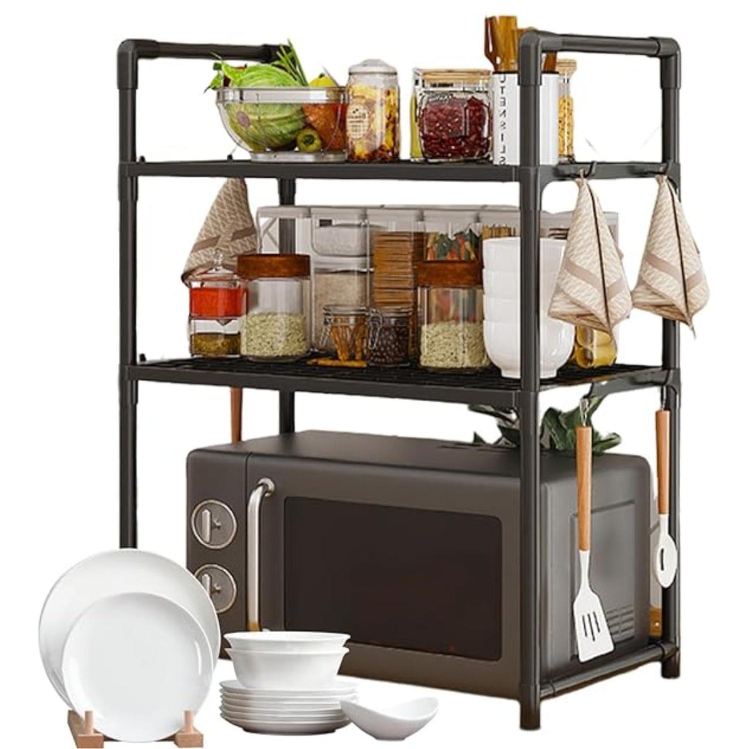 ESTANTE ORGANIZADOR DE MICROONDAS MULTIUSOS DE 3 NIVELES 73X50X27CM TAMAÑO M - 5