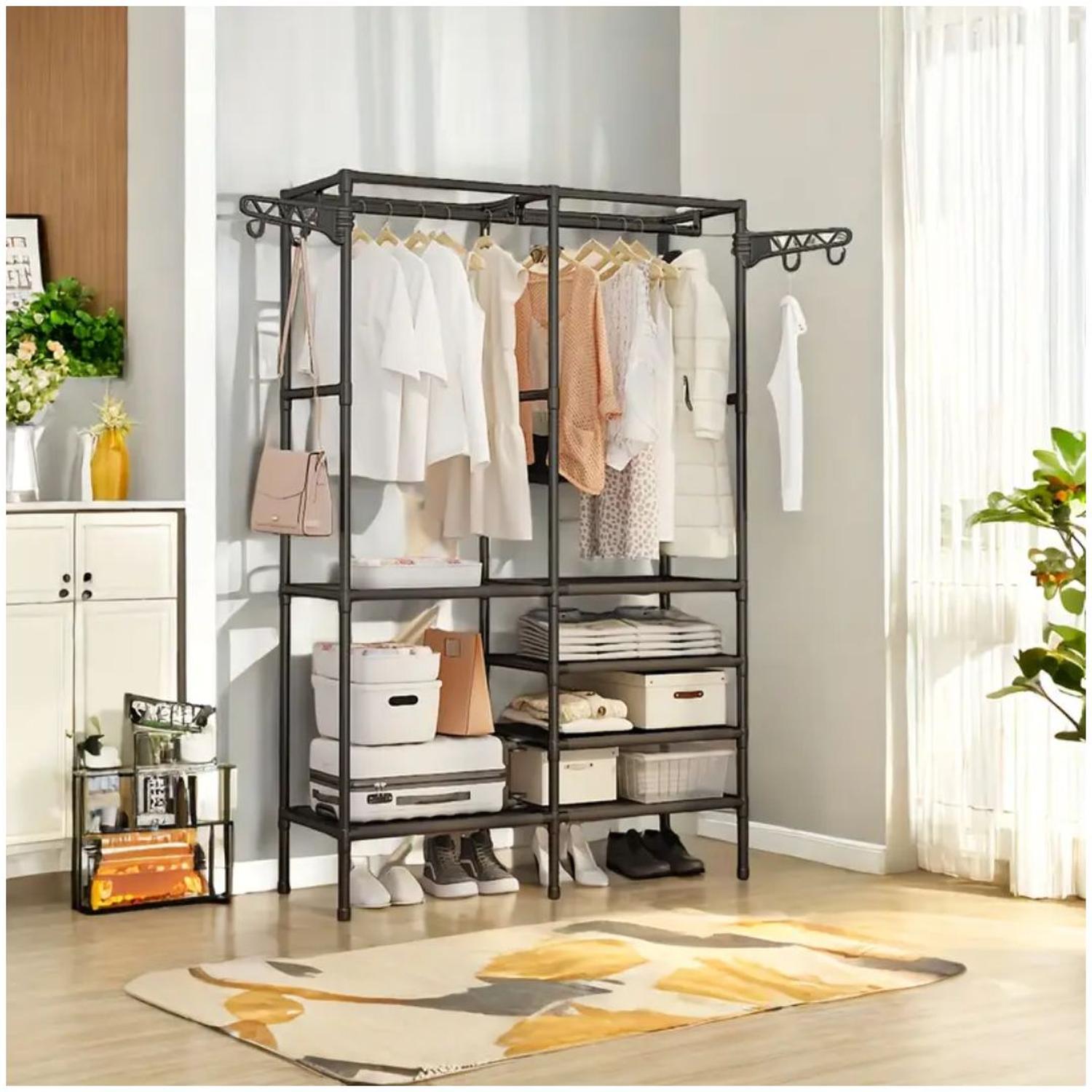 ROPERO COLGADOR ORGANIZADOR DE ROPA 2 CUERPOS 173X107X36CM TAMAÑO M - 1
