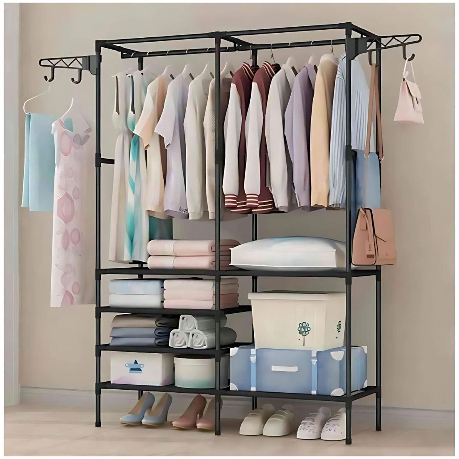 ROPERO COLGADOR ORGANIZADOR DE ROPA 2 CUERPOS 173X107X36CM TAMAÑO M - 3