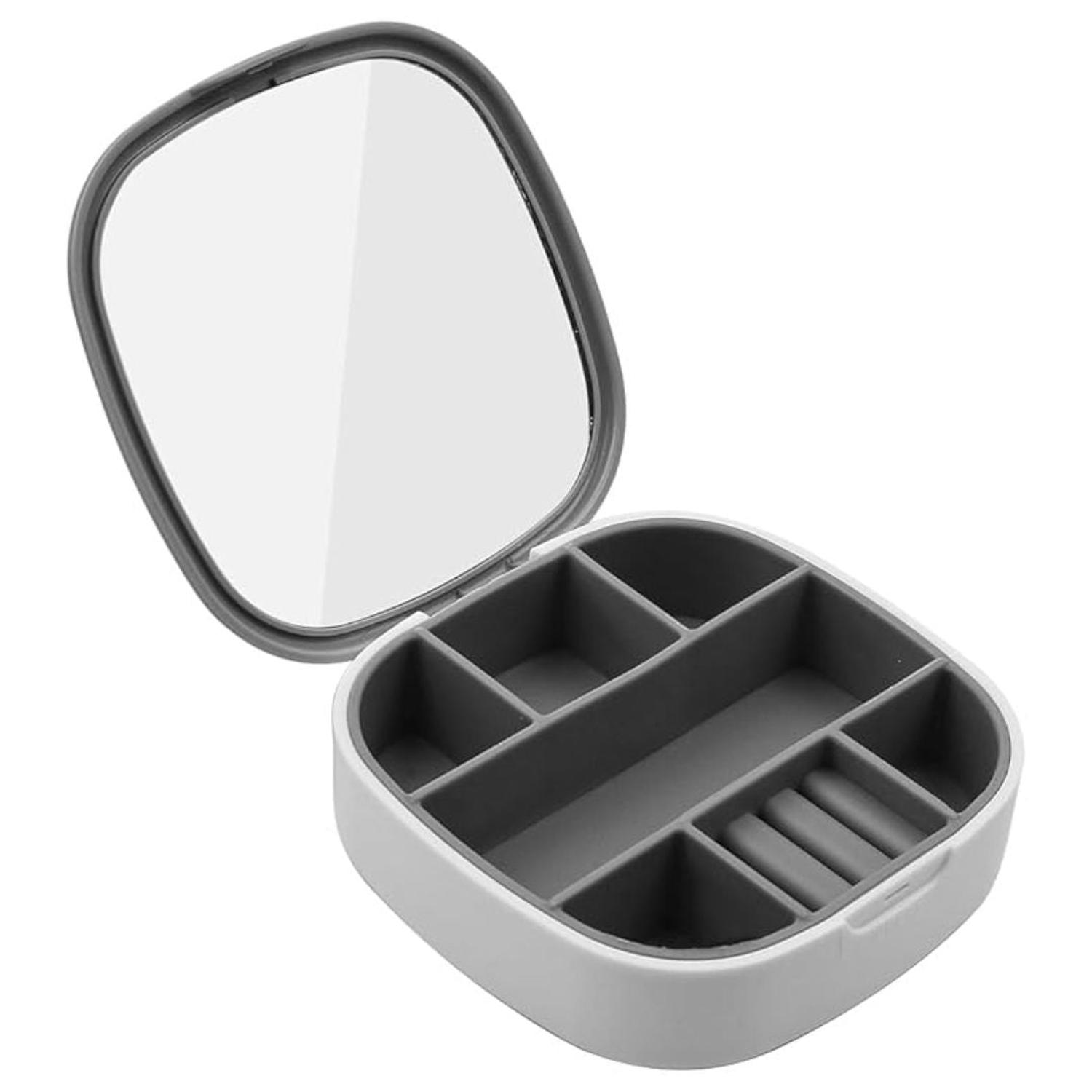 JOYERO ORGANIZADOR DE JOYAS CON ESPEJO PORTÁTIL MULTIUSOS TAMAÑO M - 7