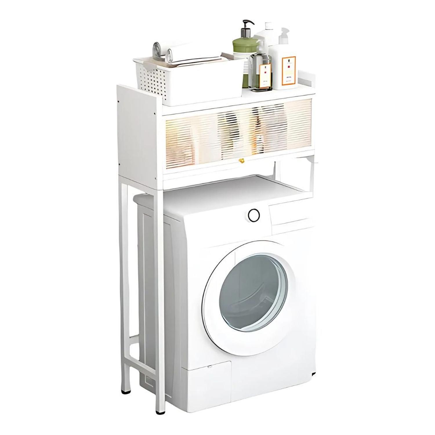 ESTANTE ORGANIZADOR MULTIUSOS DE METAL PARA LAVADORA BAÑO 2 NIVELES 135X70X25CM TAMAÑO M - 4