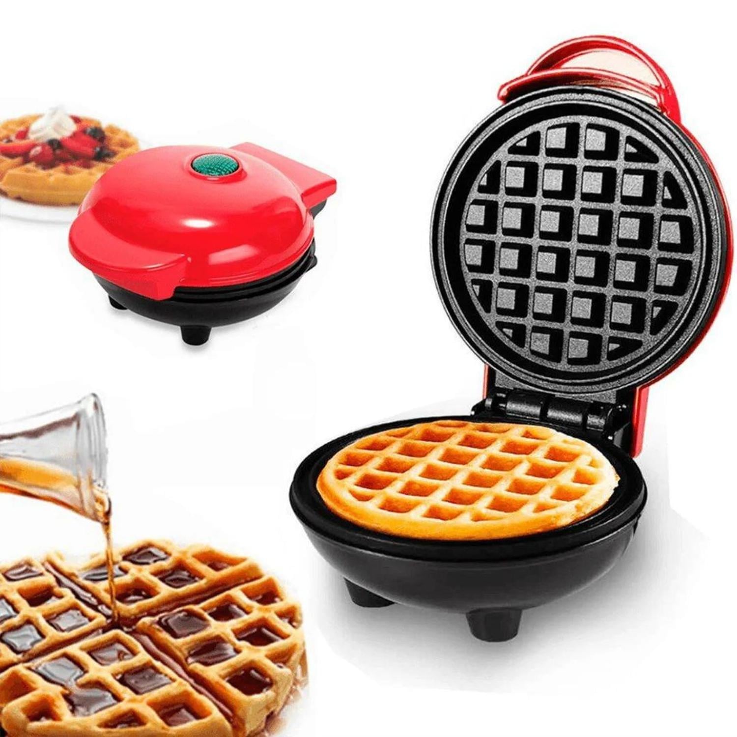 MINI WAFFLERA ANTIADHERENTE ELÉCTRICA PORTÁTIL DE 350W ROJO - 1