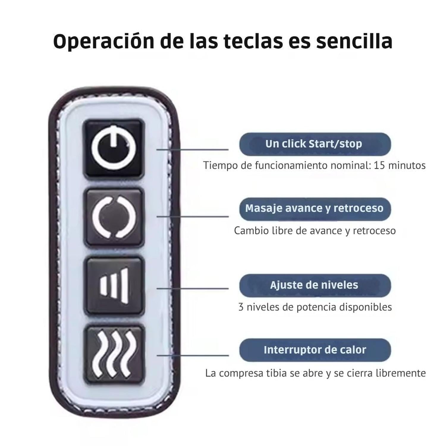 MASAJEADOR ELÉCTRICO DE PIES PIERNAS BRAZOS MULTIFUNCIONAL CON 2 CABEZALES TAMAÑO M - 2