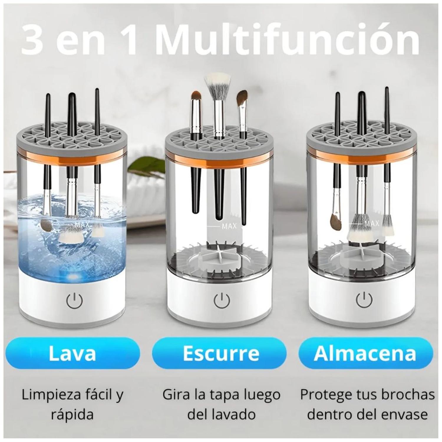 LIMPIADOR LAVADOR DE BROCHAS DE MAQUILLAJE ELÉCTRICO CON VIBRACIÓN ULTRASÓNICA - 3