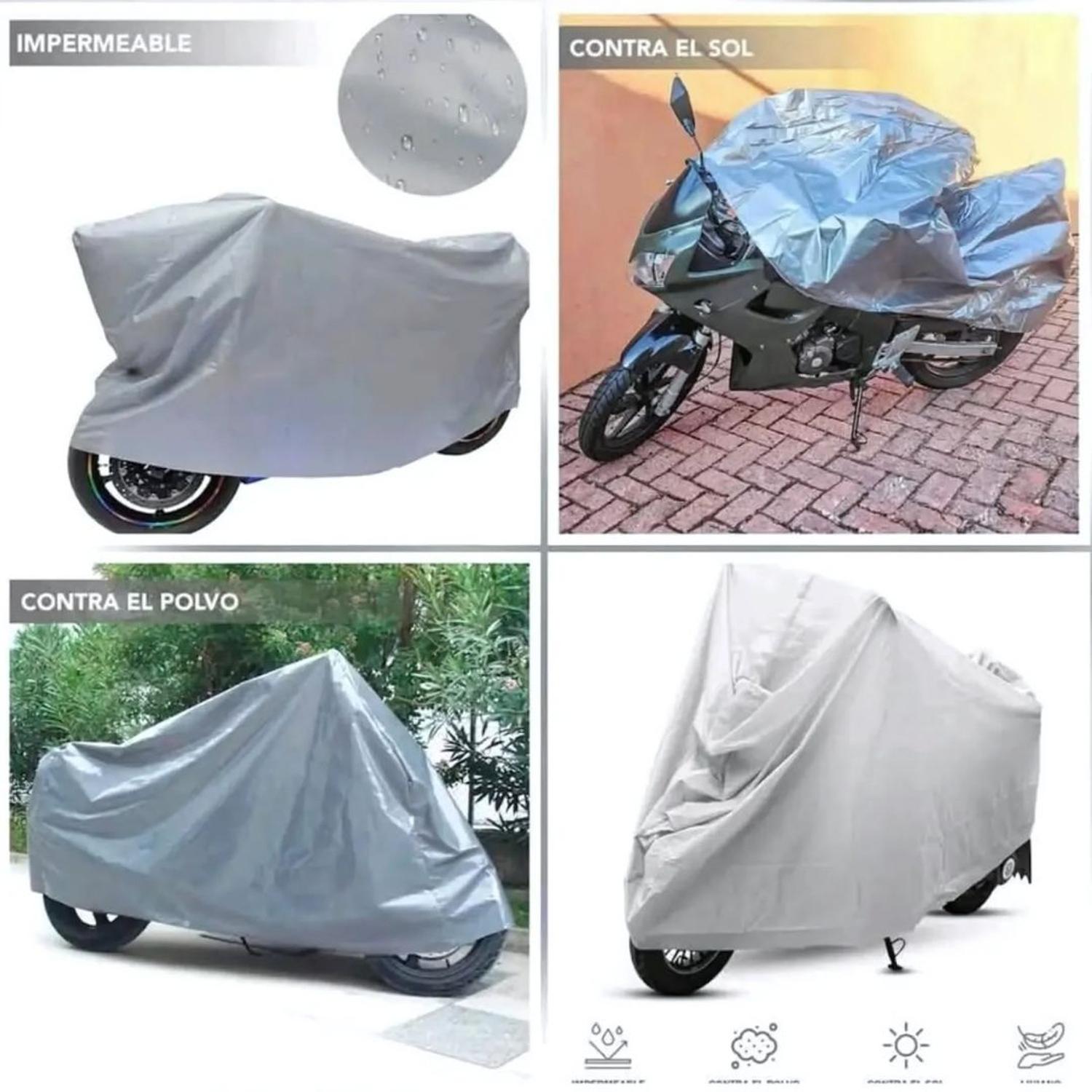 FORRO FUNDA COBERTOR DE MOTO IMPERMEABLE PROTECTOR XL 140X240CM - 3