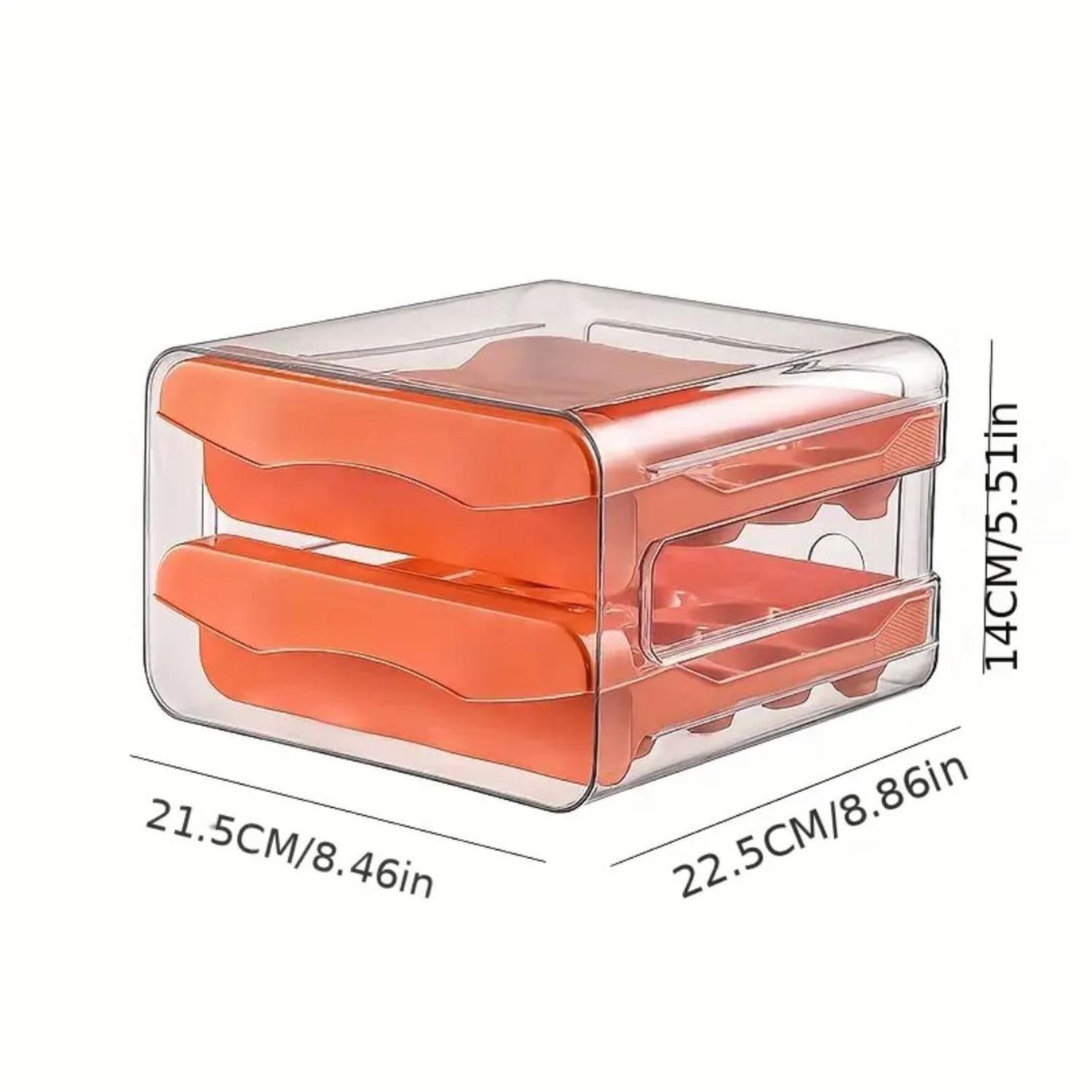 ORGANIZADOR DE HUEVOS 2 NIVELES APILABLE PORTA HUEVOS DE ACRÍLICO 32 UND TAMAÑO M - 5