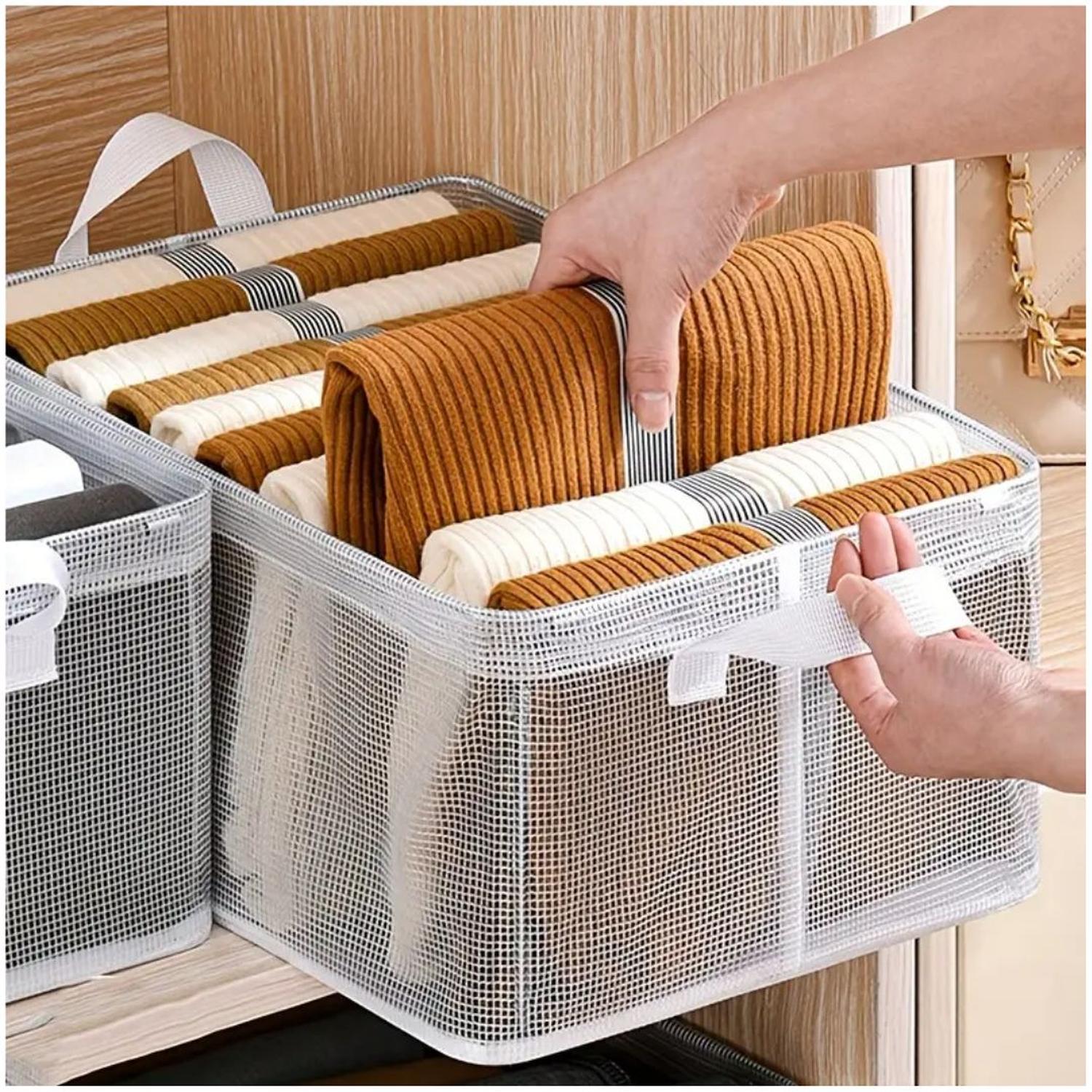 PACK X4 CAJAS ORGANIZADORAS DE ROPA MULTIUSOS PLEGABLE TRANSPARENTE - 2