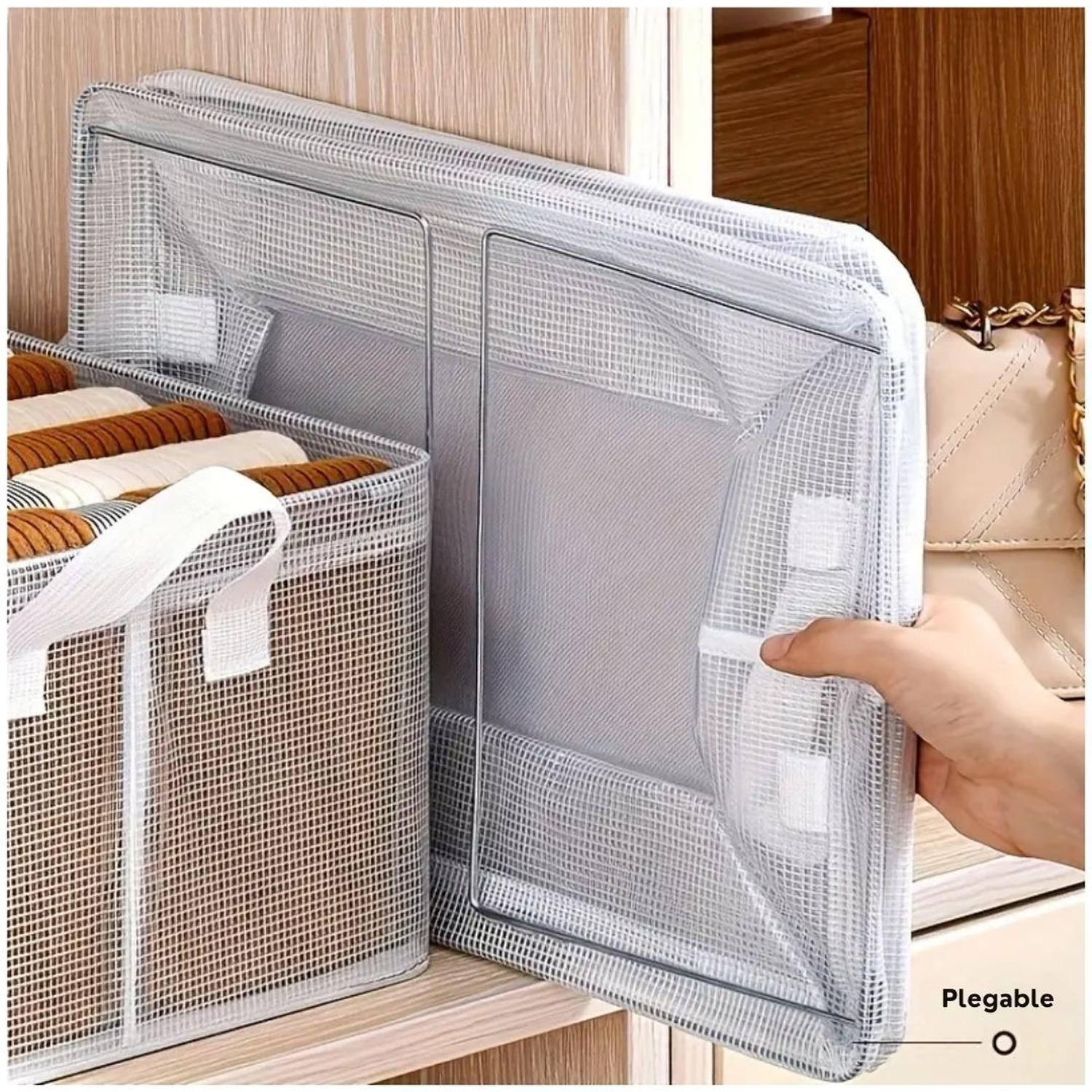 PACK X4 CAJAS ORGANIZADORAS DE ROPA MULTIUSOS PLEGABLE TRANSPARENTE - 3