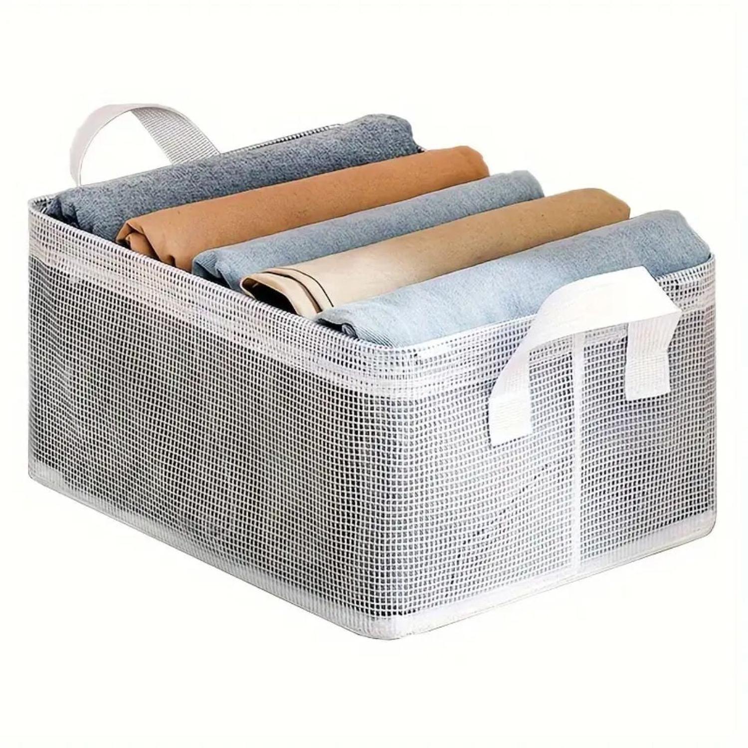 PACK X4 CAJAS ORGANIZADORAS DE ROPA MULTIUSOS PLEGABLE TRANSPARENTE - 6