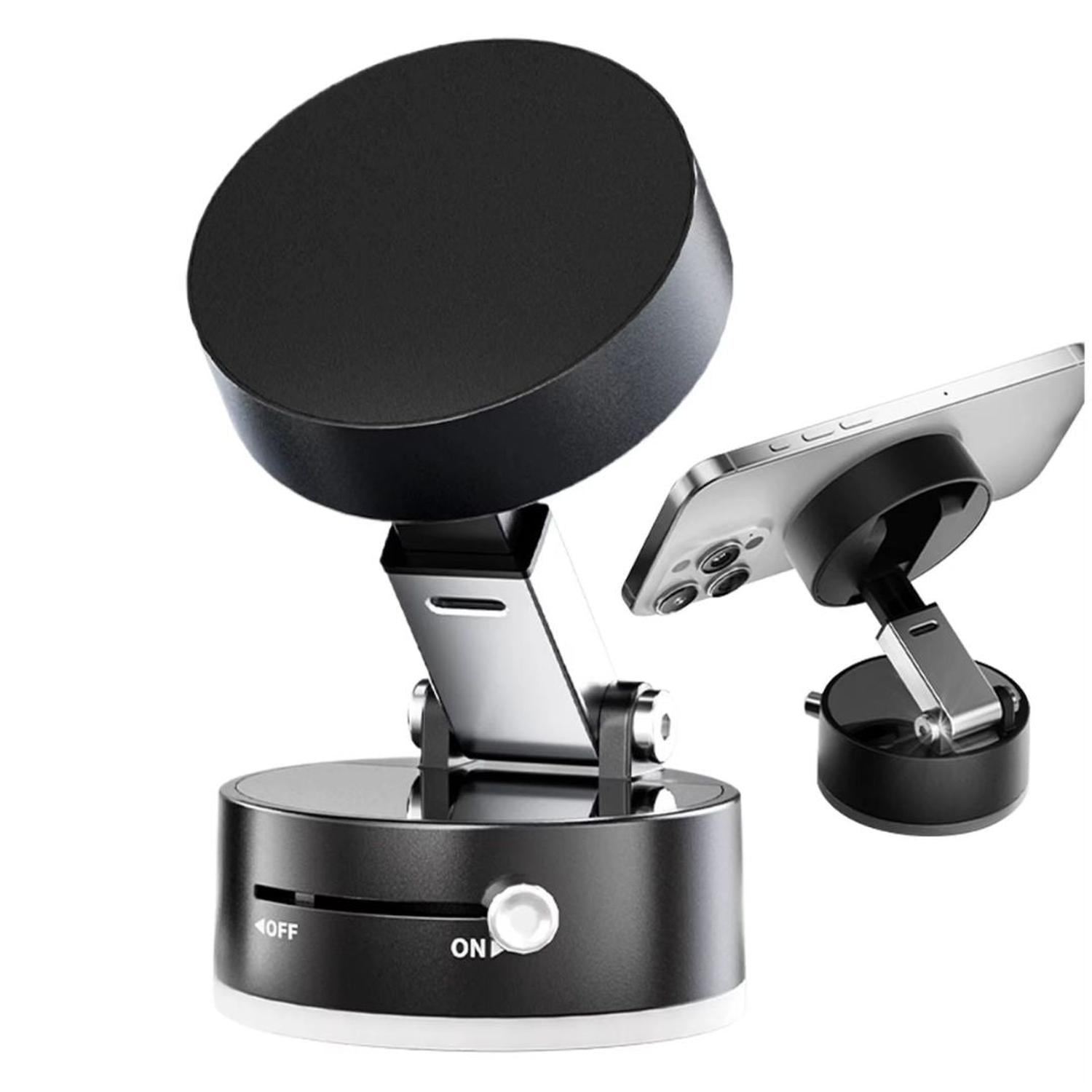 SOPORTE MAGNÉTICO PARA CELULAR HOLDER IMANTADO PLEGABLE AUTO CASA SUCCIÓN AL VACÍO NEGRO TAMAÑO M - 5