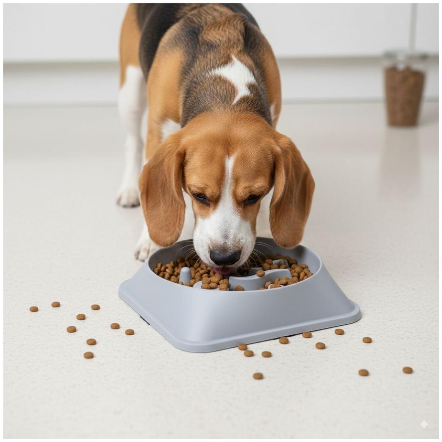 PLATO ANTIESTRÉS PARA MASCOTAS MEJORA DIGESTIÓN COMEDERO PERROS Y GATOS TAMAÑO M - 1