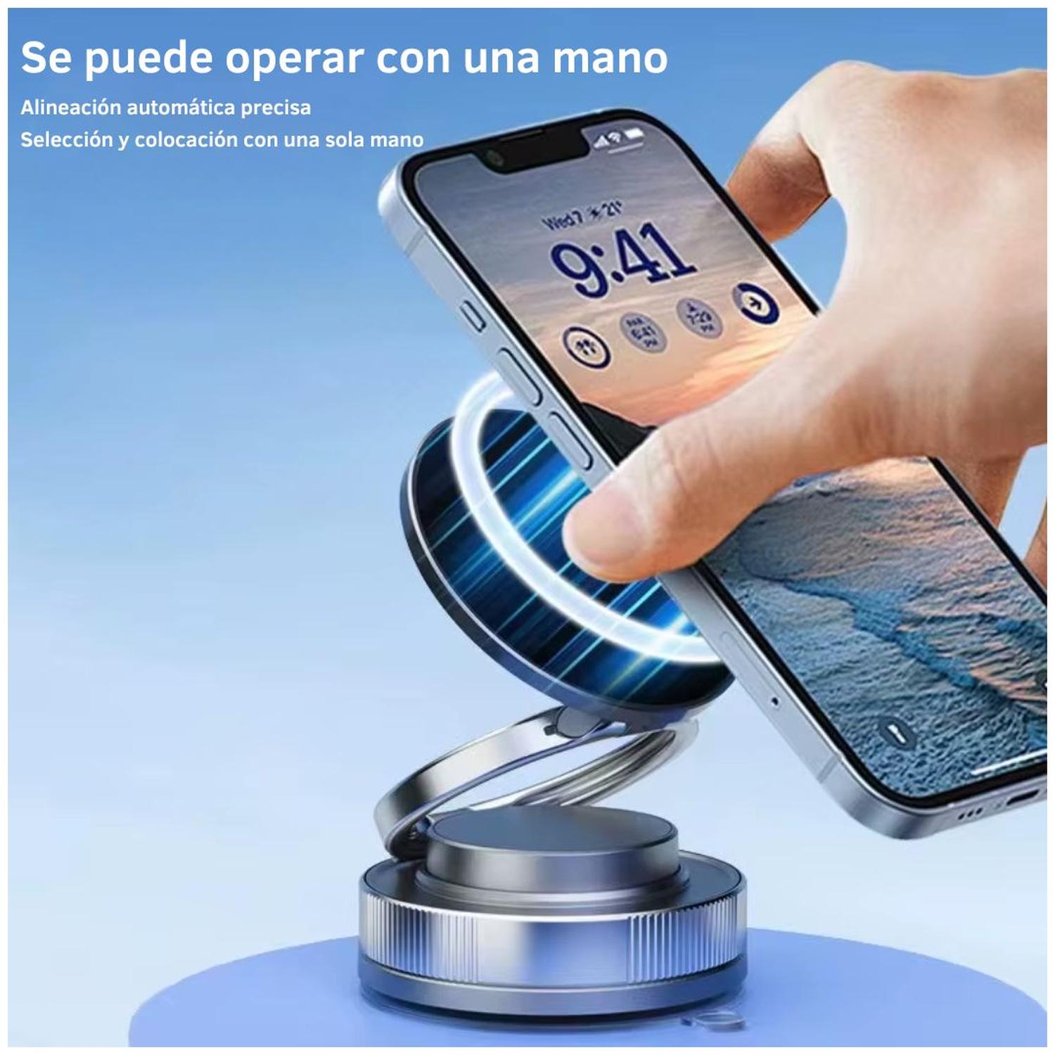 SOPORTE MAGNÉTICO PARA CELULAR MY-7652 HOLDER IMANTADO PLEGABLE SUCCIÓN AL VACÍO NEGRO TAMAÑO M - 4
