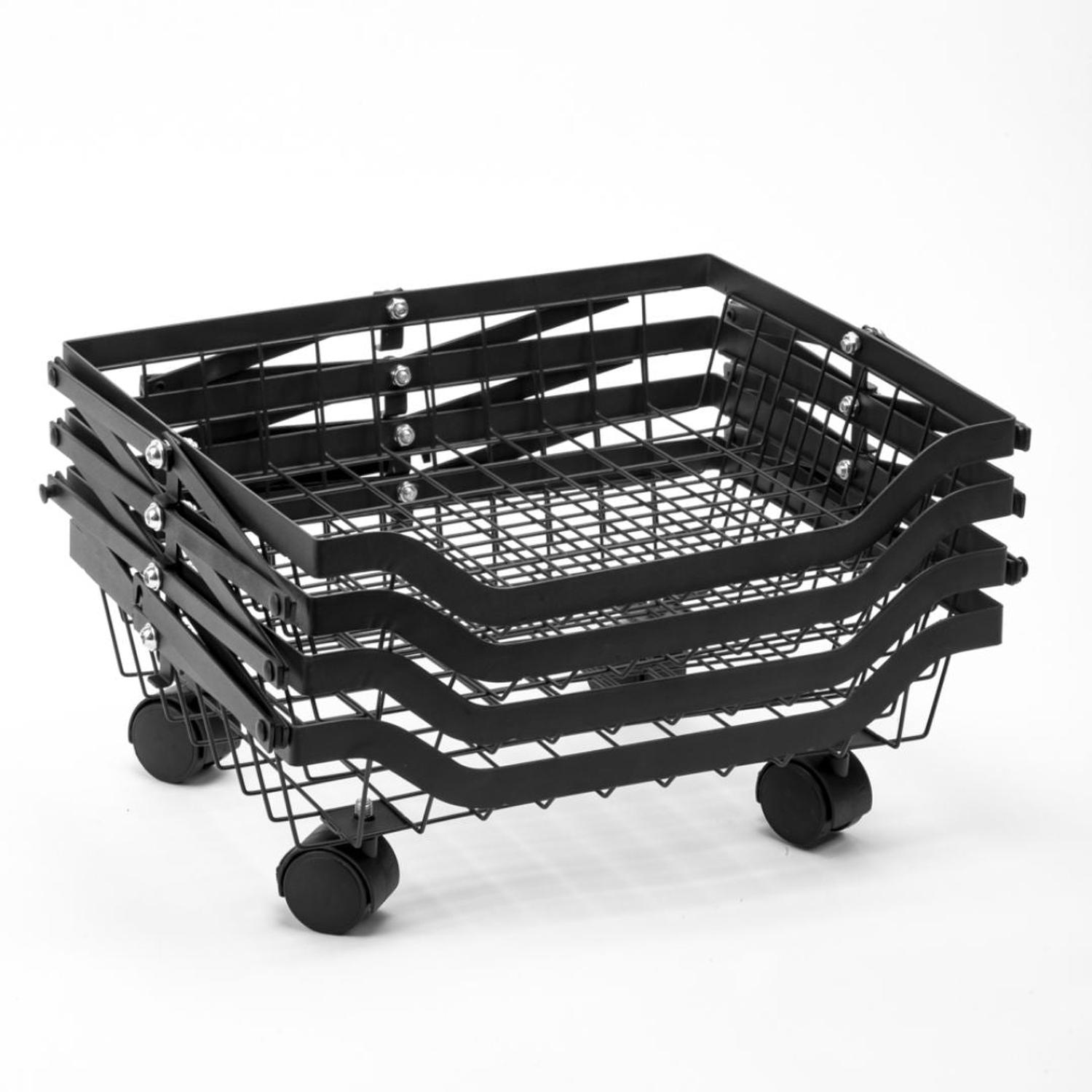 CARRITO ORGANIZADOR DE COCINA MULTIUSOS DE METAL 4 NIVELES PLEGABLE CON RUEDAS - 4