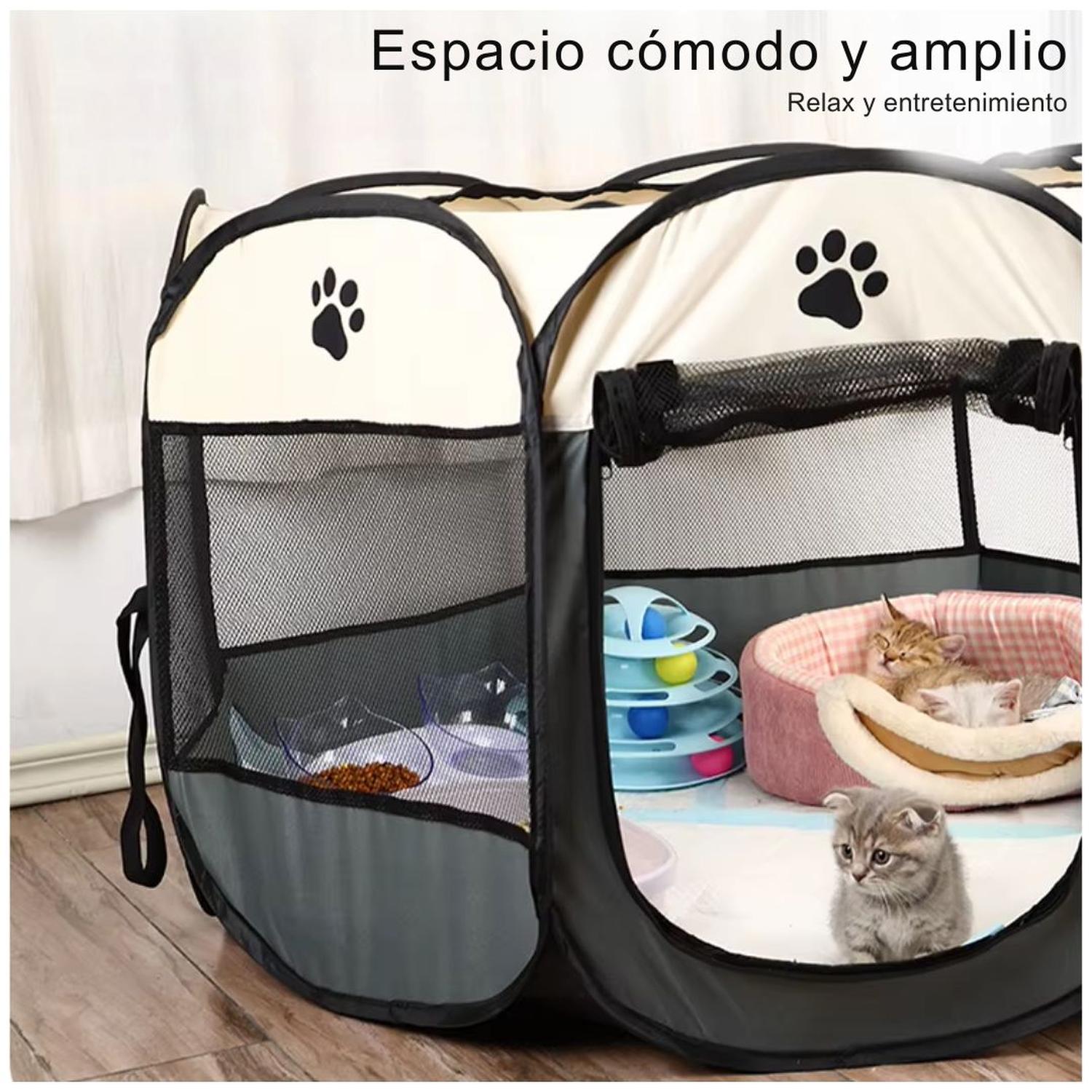 CORRAL CAMA PARA GATOS PERROS CASA PARA MASCOTAS AMPLIO PLEGABLE PORTÁTIL - 2