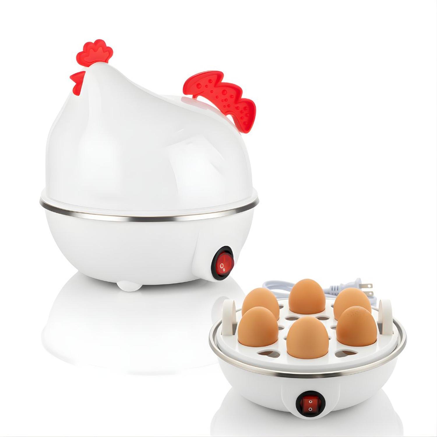 HERVIDOR ELÉCTRICO DE HUEVOS AL VAPOR FORMA DE GALLINA 7 HUEVOS TAMAÑO M - 1