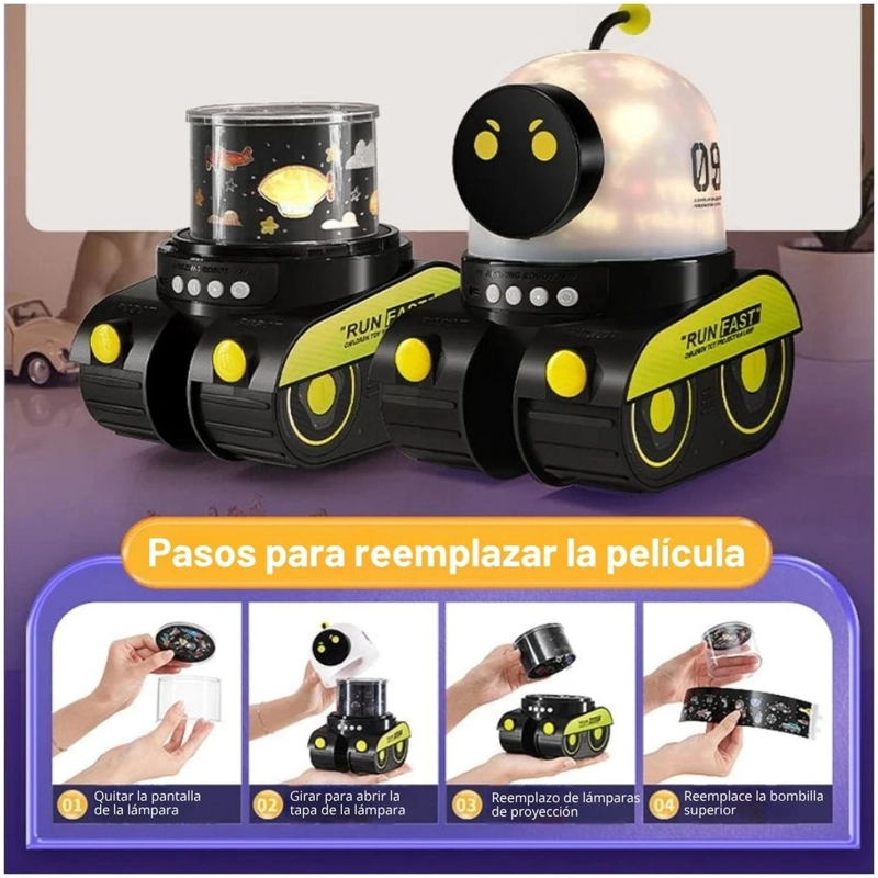 ROBOT LÁMPARA PROYECTOR DE ESTRELLAS GALAXIA LUCES CON MÚSICA PARA NIÑOS - 3