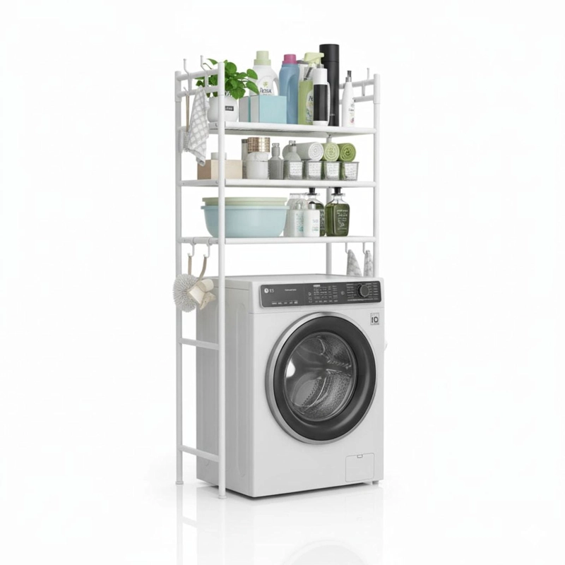 ESTANTE ORGANIZADOR MULTIUSOS PARA LAVADORA BAÑO 3 NIVELES 160X72X25CM TAMAÑO M - 2